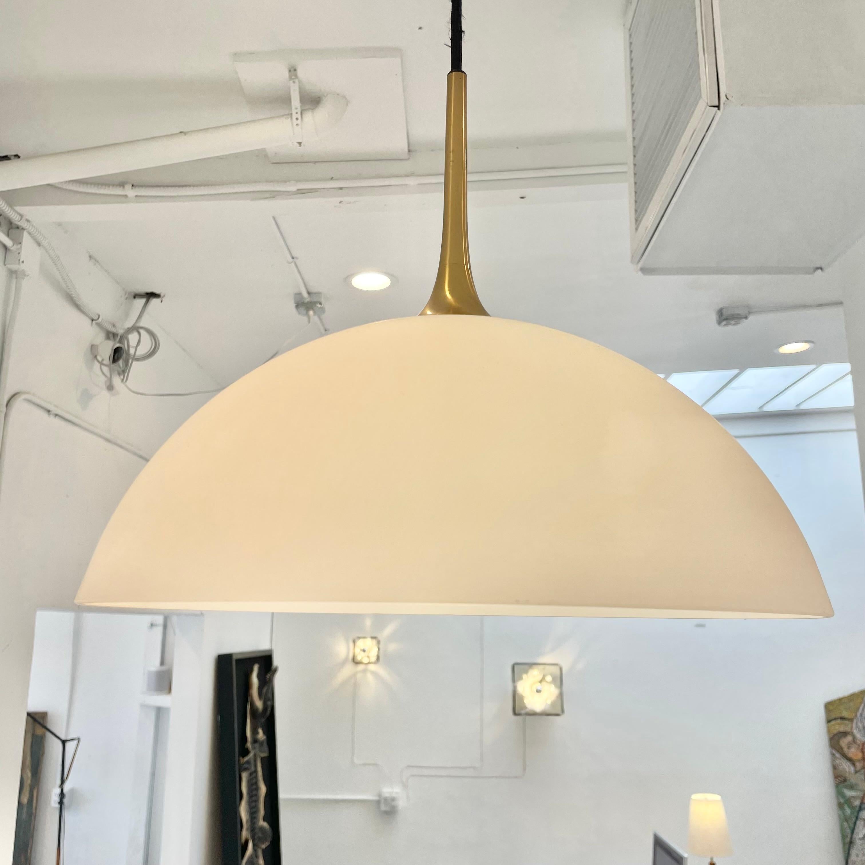 Late 20th Century Florian Schulz Counter Balance Pendant with Frosted Glass Shade, 1970s Germany For Sale