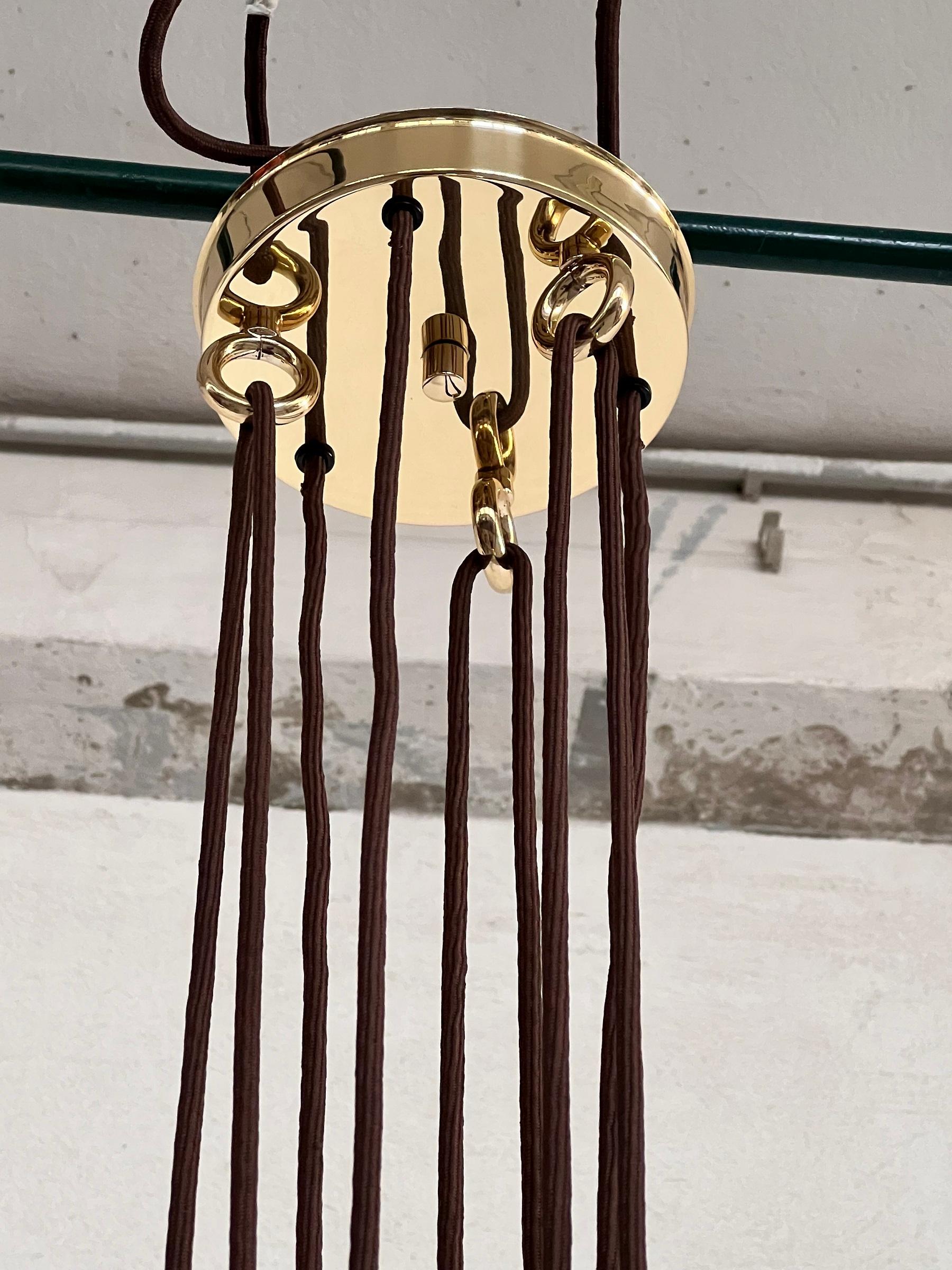 Florian Schulz Rare Counter Balance Vintage Pendant Light in Brass, 1970 For Sale 4