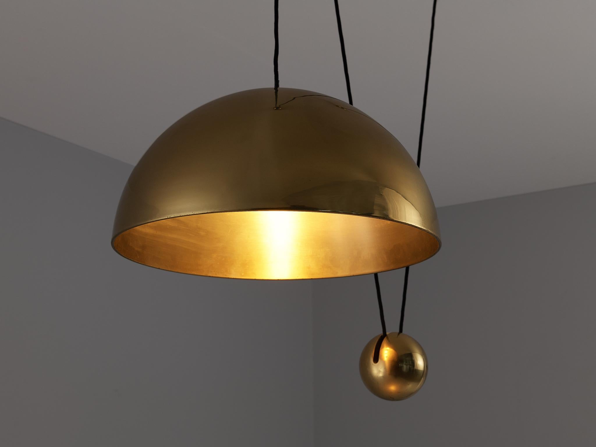 Florian Schulz Counterweight Pendant in Brass In Good Condition In Waalwijk, NL