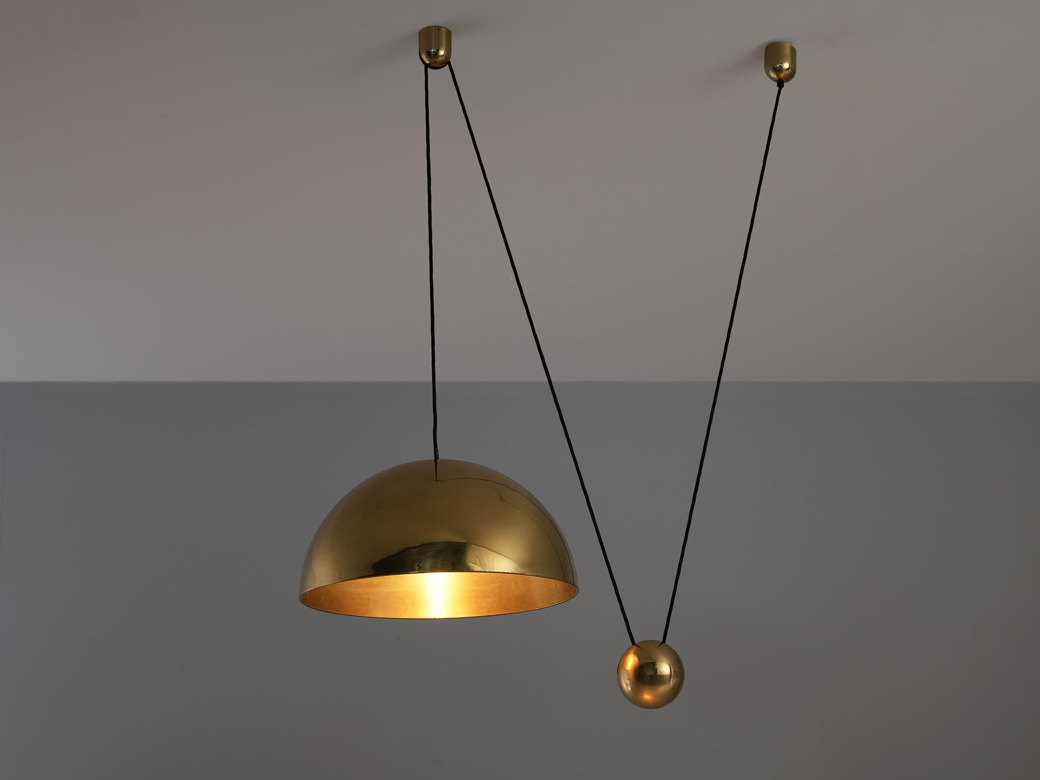 Late 20th Century Florian Schulz Counterweight Pendant in Brass