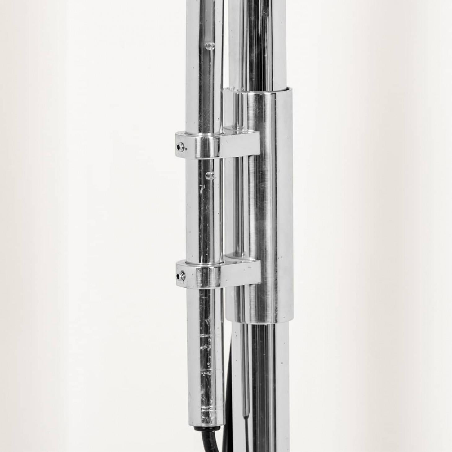 Florian Schulz Double Ball Chrome Arc Floor Lamp, Height Adjustable, 1970 en venta 4