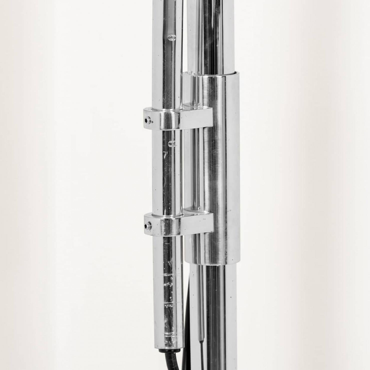 Florian Schulz Double Ball Chrome Arc Floor Lamp, Height Adjustable, 1970 For Sale 4