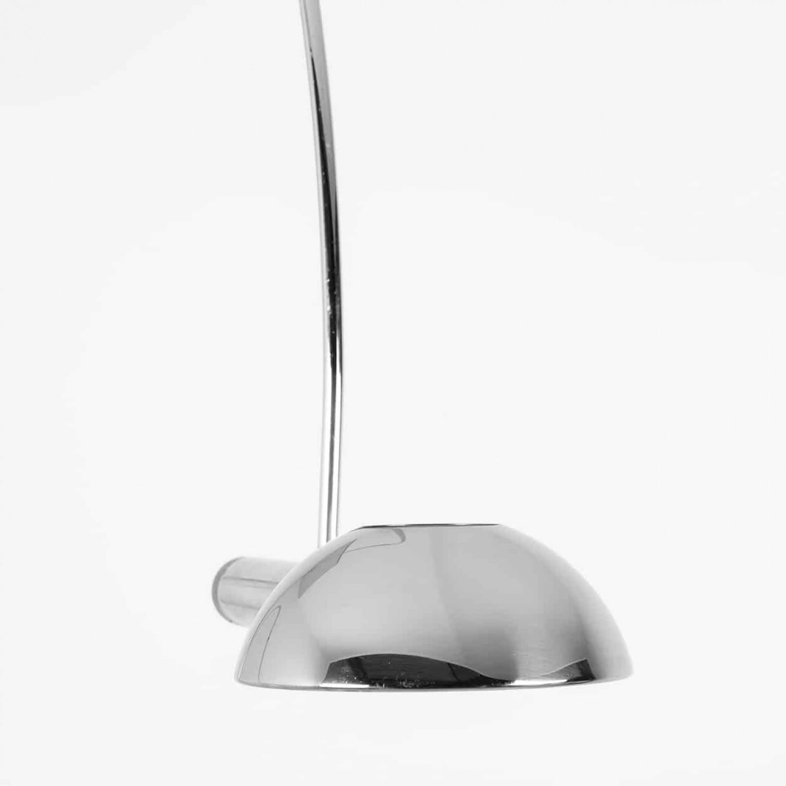 Mid-Century Modern Florian Schulz Double Ball Chrome Arc Floor Lamp, Height Adjustable, 1970 For Sale