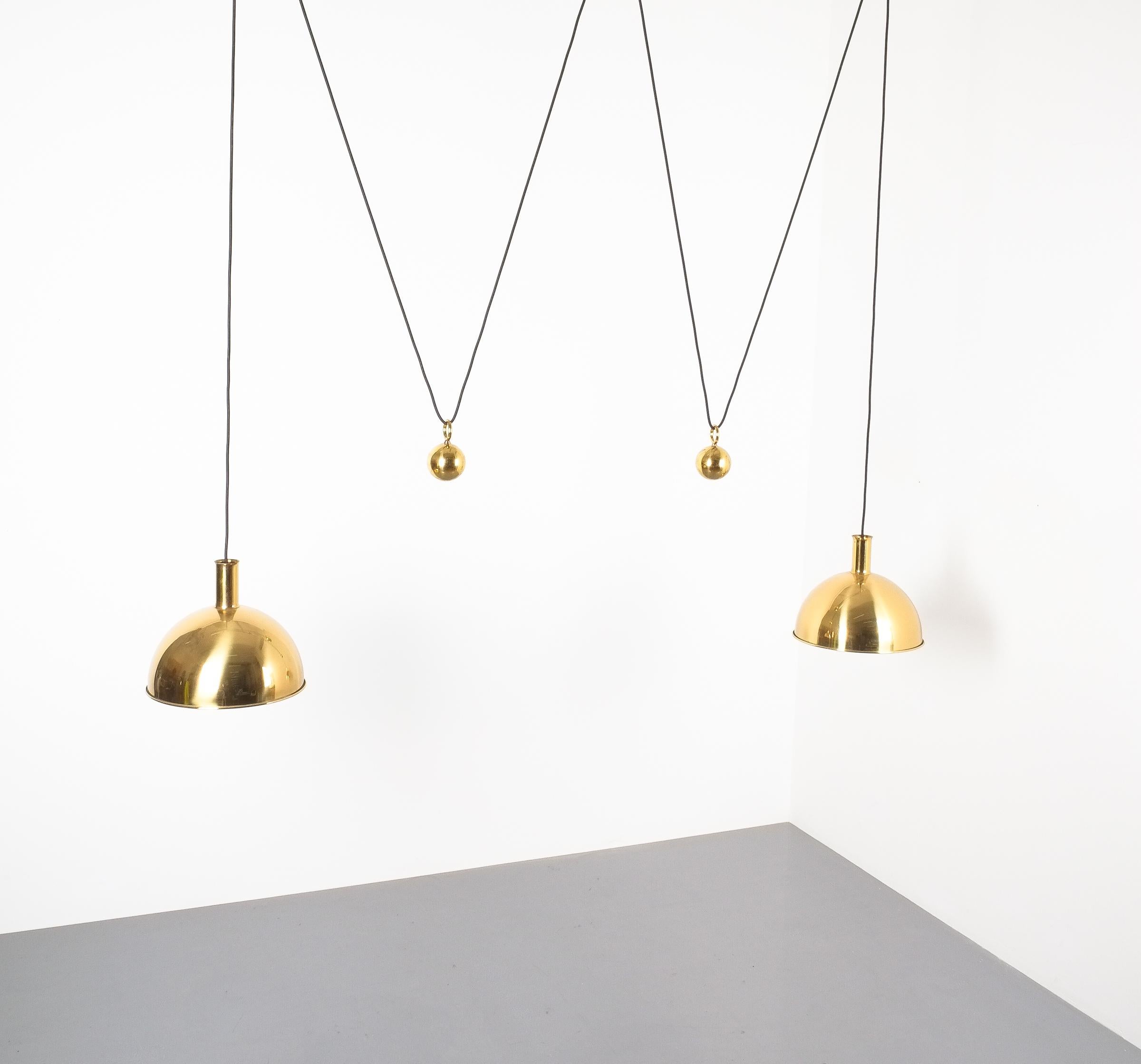 Cord Florian Schulz Double Counter Balance Brass Pendants