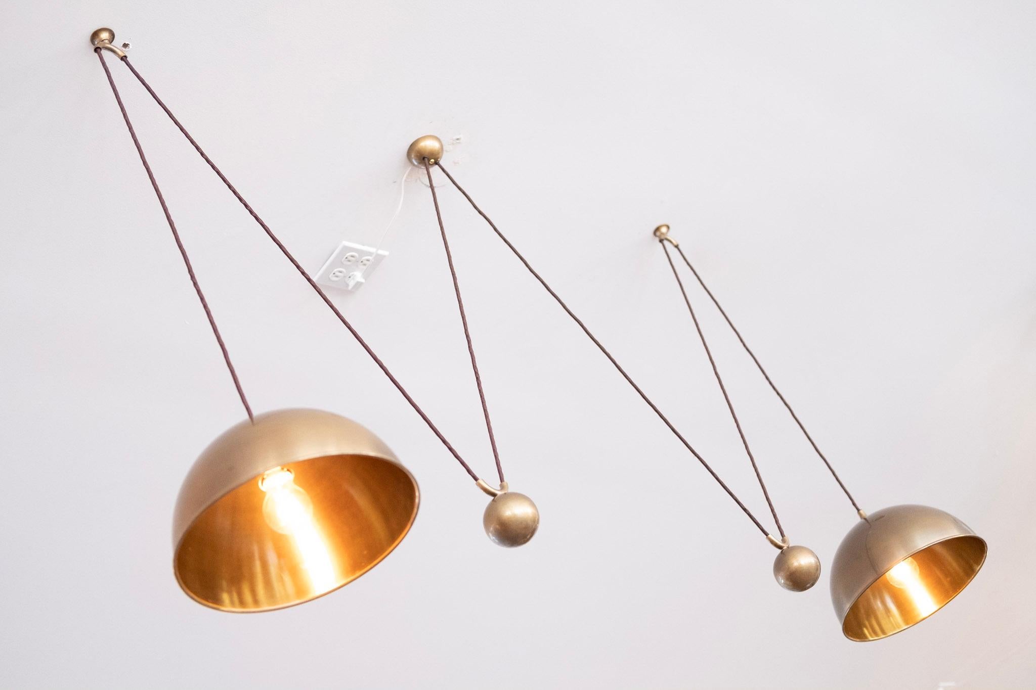 Late 20th Century Florian Schulz Attributed Double Dome Counterbalance Pendant