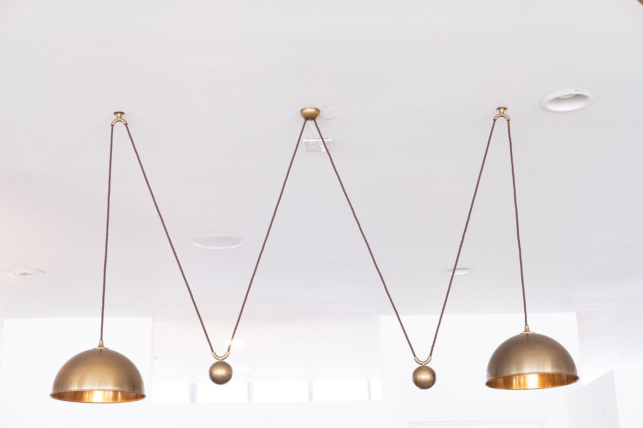 Florian Schulz Attributed Double Dome Counterbalance Pendant 1