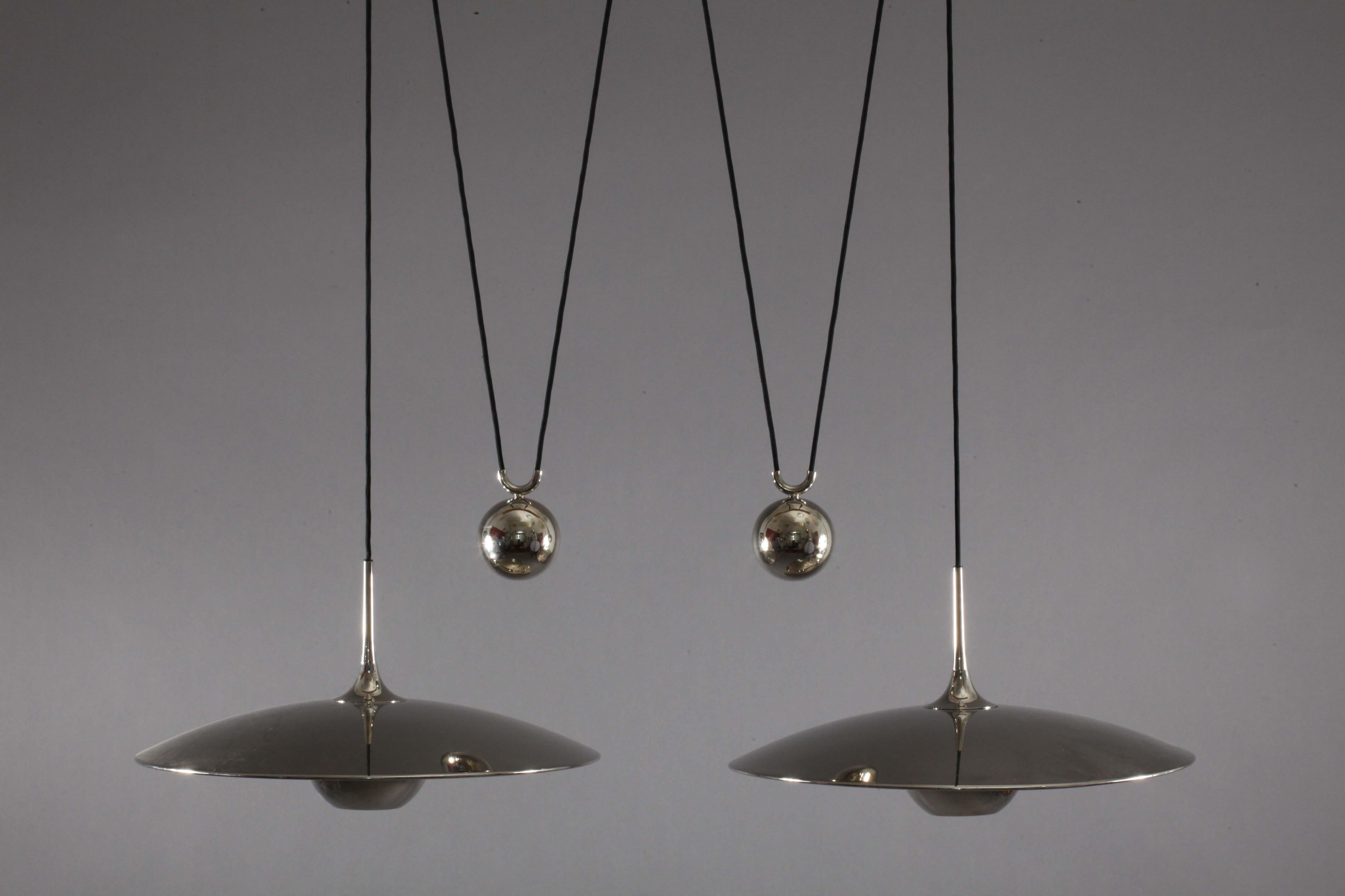Late 20th Century Florian Schulz Double Onos 55 Pendant Lamp with Side Counter Weights