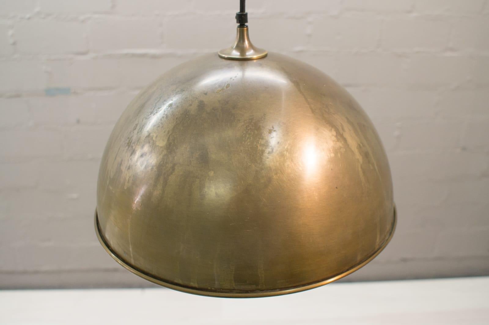 Late 20th Century Florian Schulz Double Posa Brass Pendant Lamp with Side Counter Weights