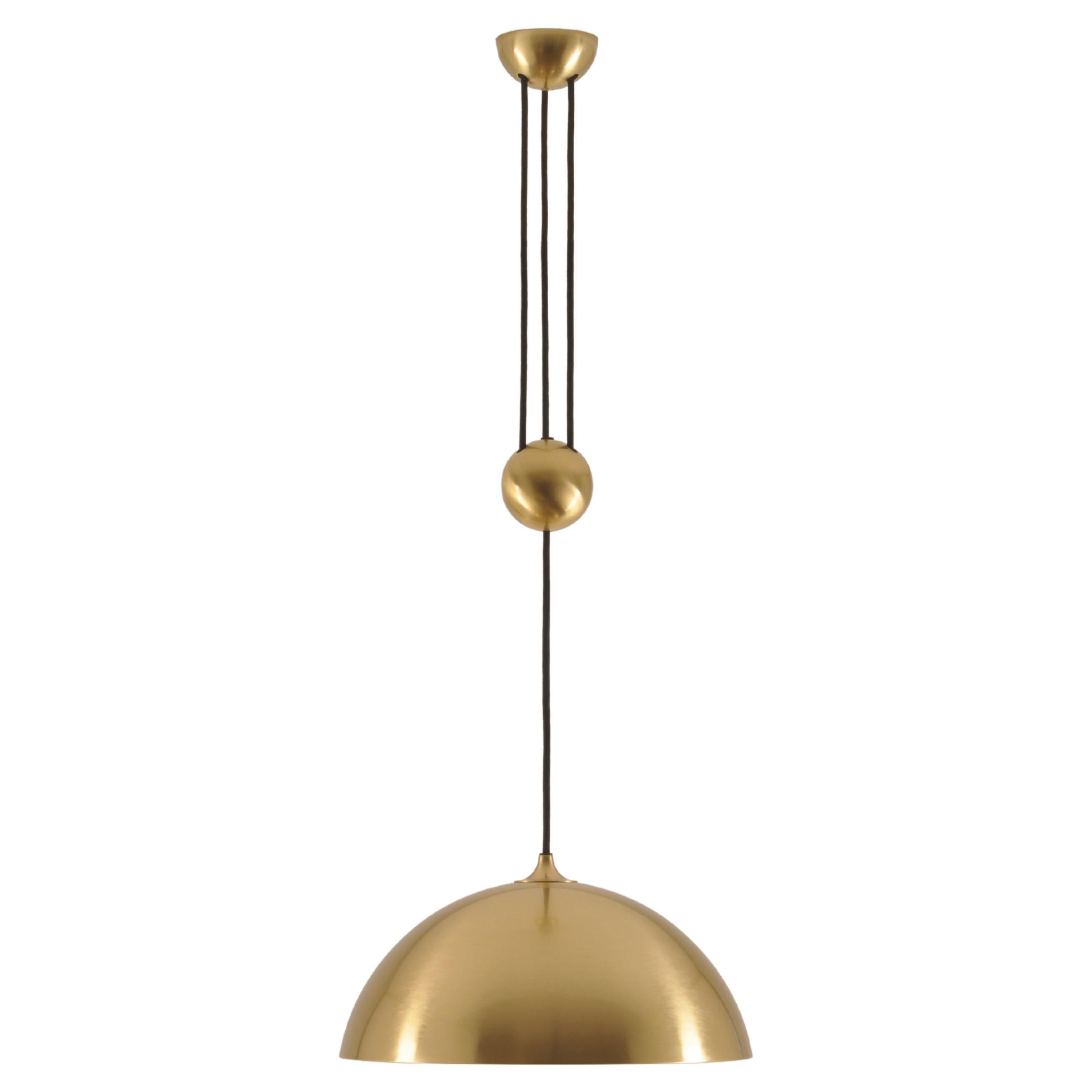 Florian Schulz Duos 36 Counterbalance Pendant Lamp in Polished Brass or nickel For Sale