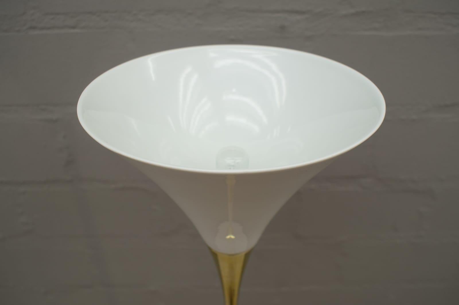 Florian Schulz Floor Lamp Lonea in Brass with an Porcelain Lamps Shade, 1990s 1