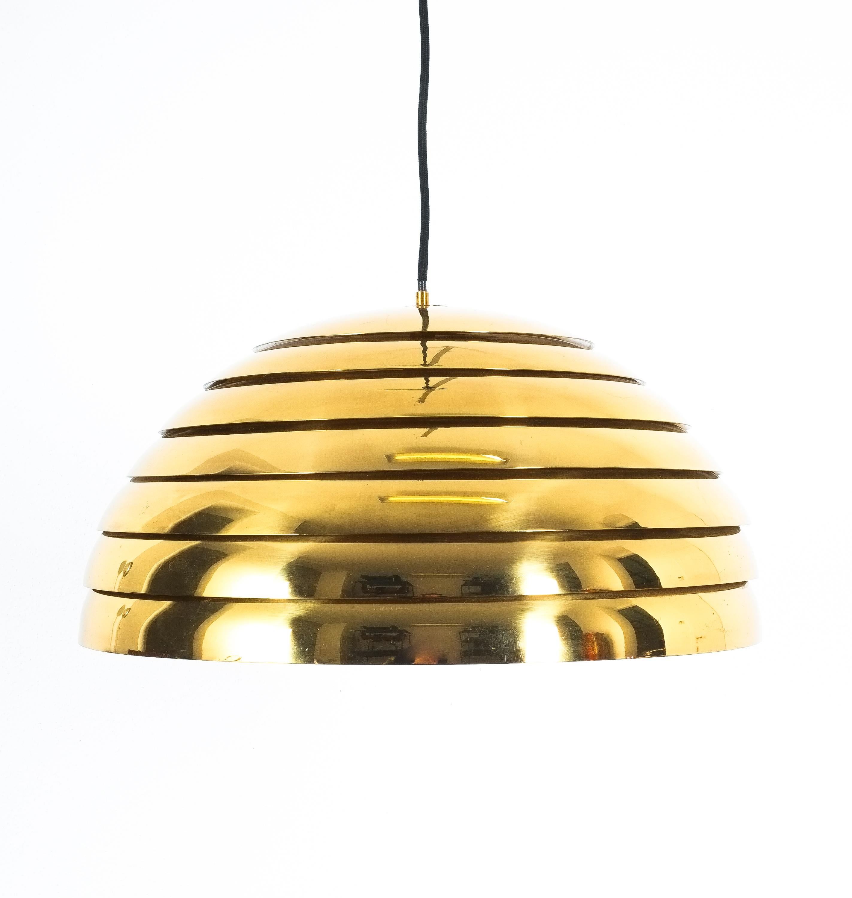 Florian Schulz Large Brass Dome Pendant, Germany In Good Condition For Sale In Vienna, AT