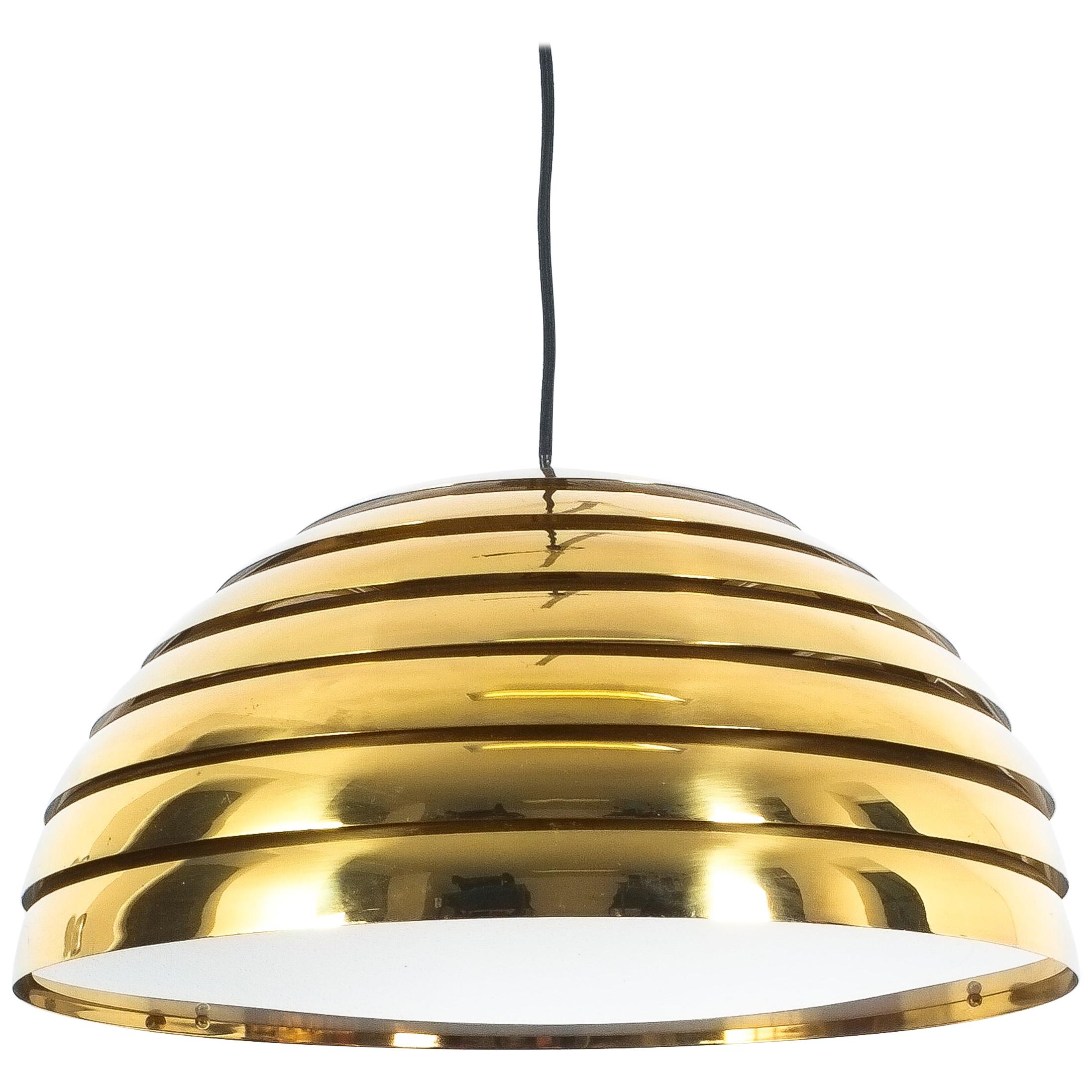 Florian Schulz Large Brass Dome Pendant, Germany For Sale 2