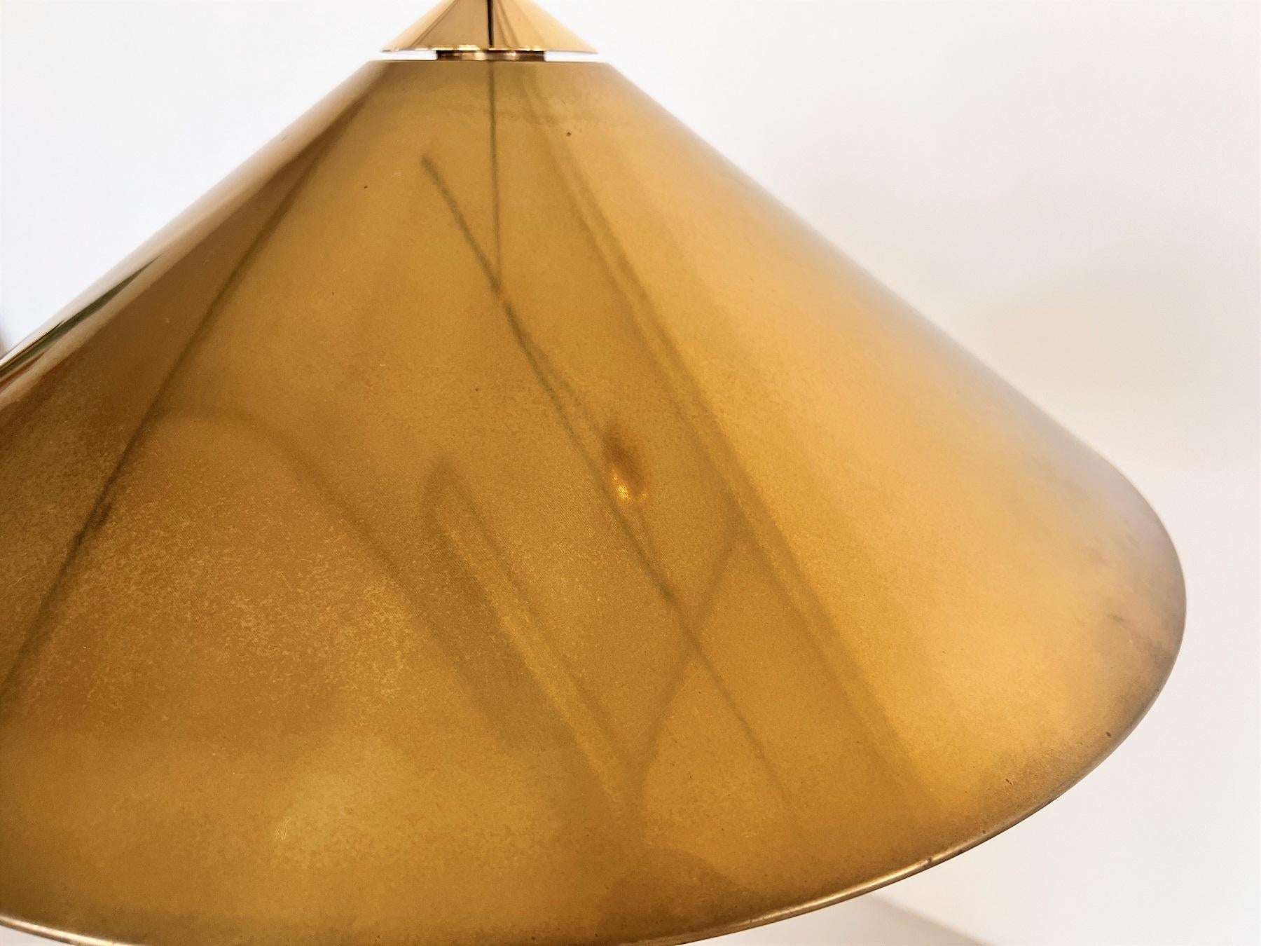 Late 20th Century Florian Schulz Large Counter Balance KEOS Pendant Light in Brass, 1970s