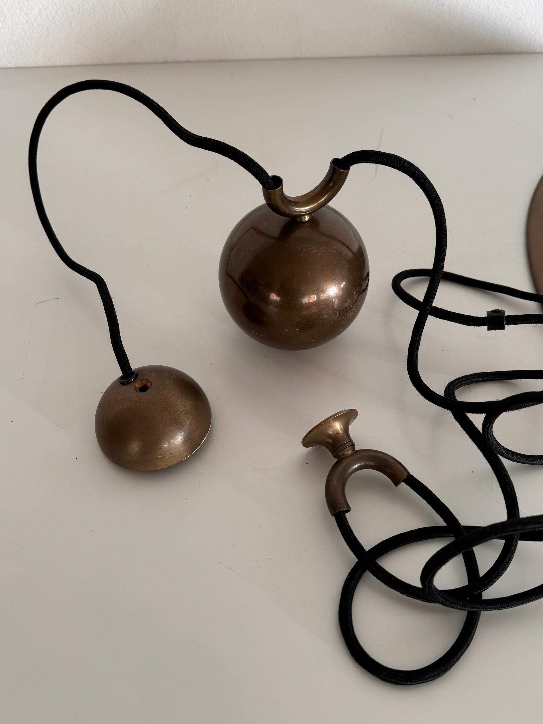 Florian Schulz Large Counter Balance KEOS Pendant Light in Burnished Brass, 1970 5