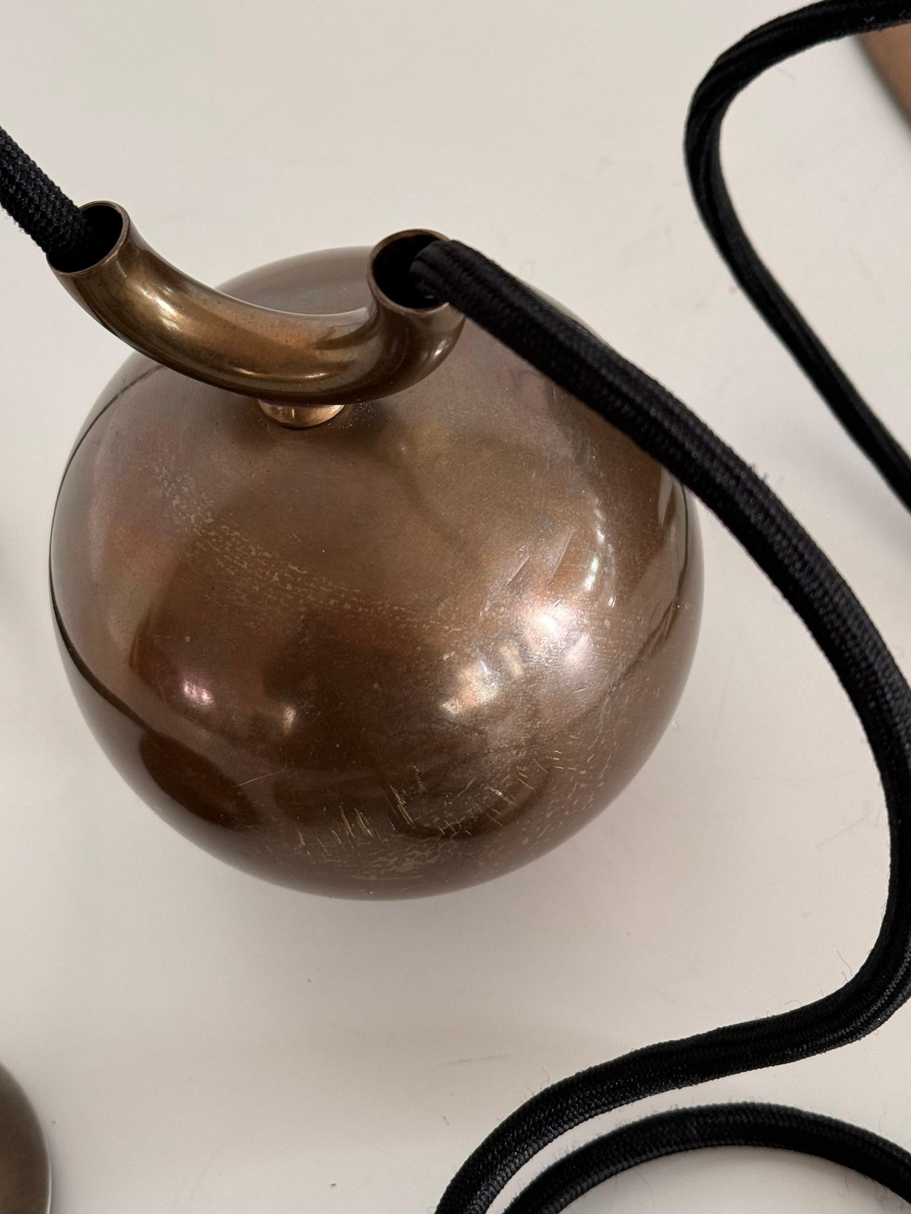 Florian Schulz Large Counter Balance KEOS Pendant Light in Burnished Brass, 1970 8