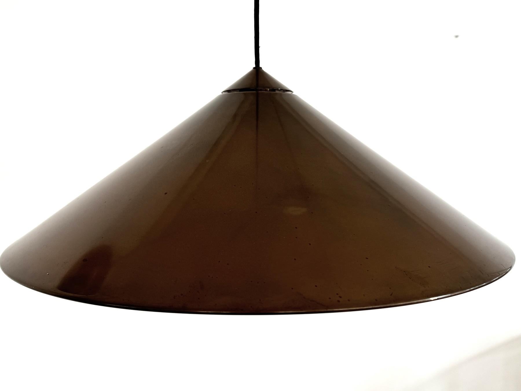 German Florian Schulz Large Counter Balance KEOS Pendant Light in Burnished Brass, 1970
