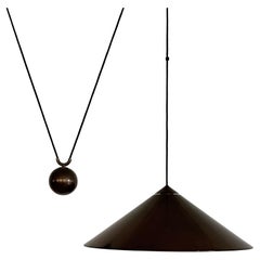 Florian Schulz Large Counter Balance KEOS Pendant Light in Burnished Brass, 1970
