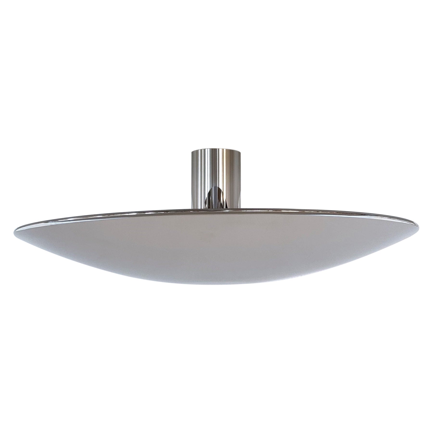 Florian Schulz Large Flush Mount Light Sela in polished Nickel, 1970s