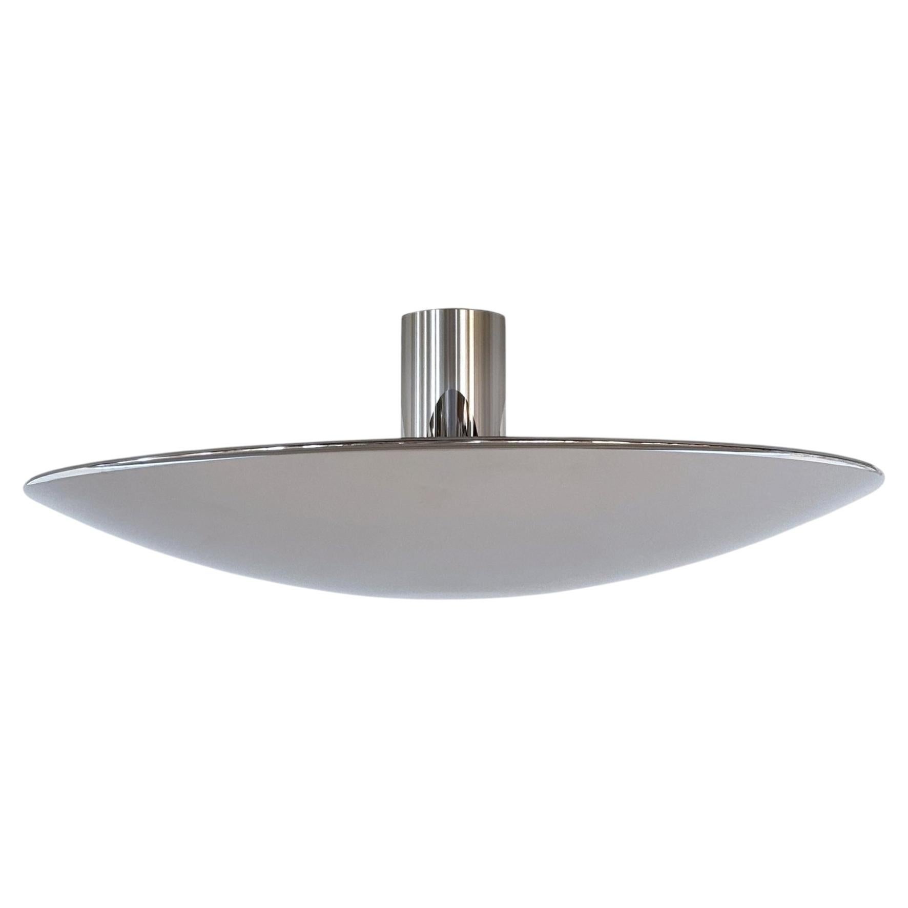 Florian Schulz Large Flush Mount Light Sela in polished Nickel, 1970s For Sale
