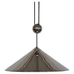 Florian Schulz Large Nickel Counter Balance Pendant Light Keos, 1970