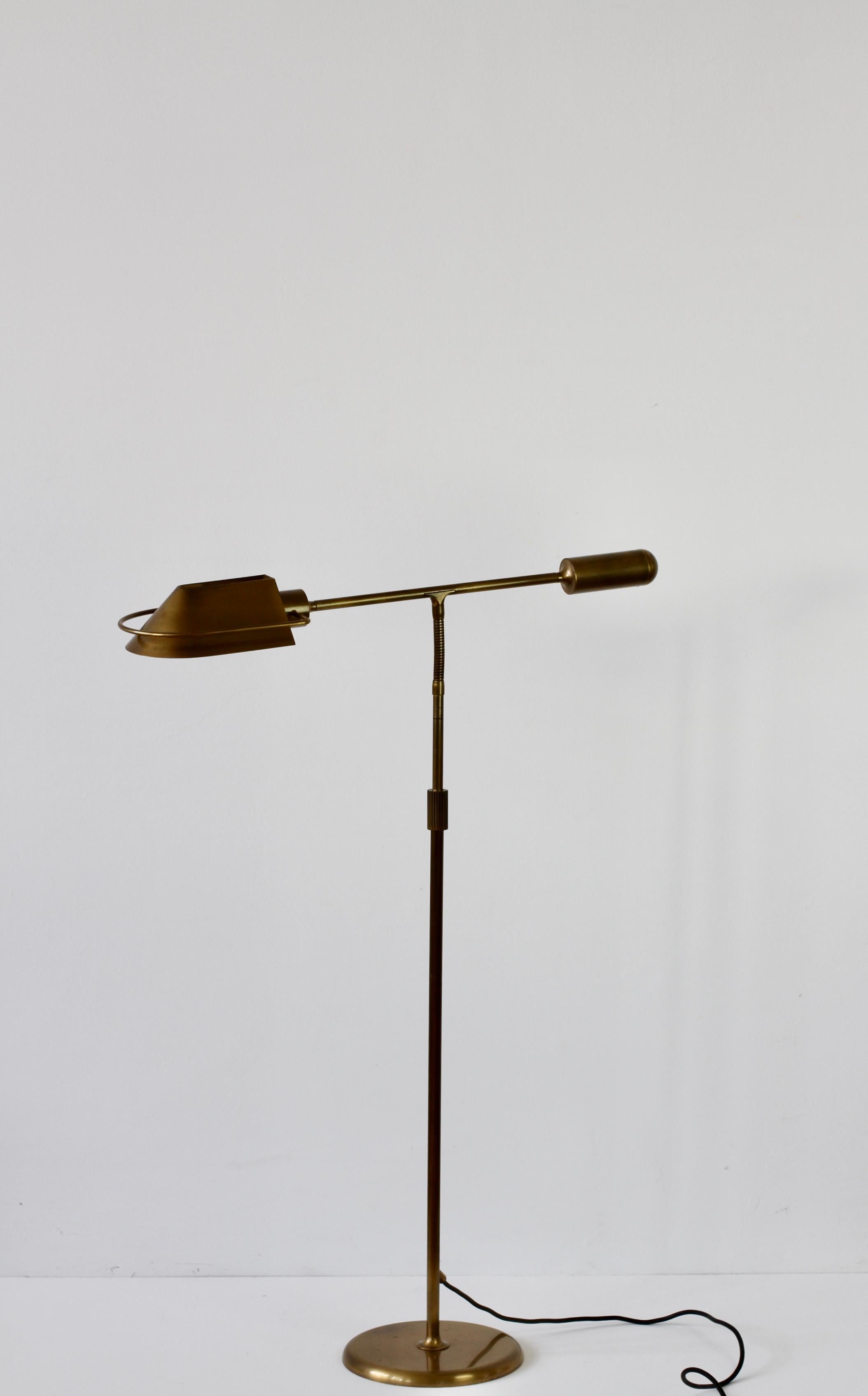 Florian Schulz Mid-Century Modernist Dimmable Brass 1980s Adjustable Floor Lamp 5