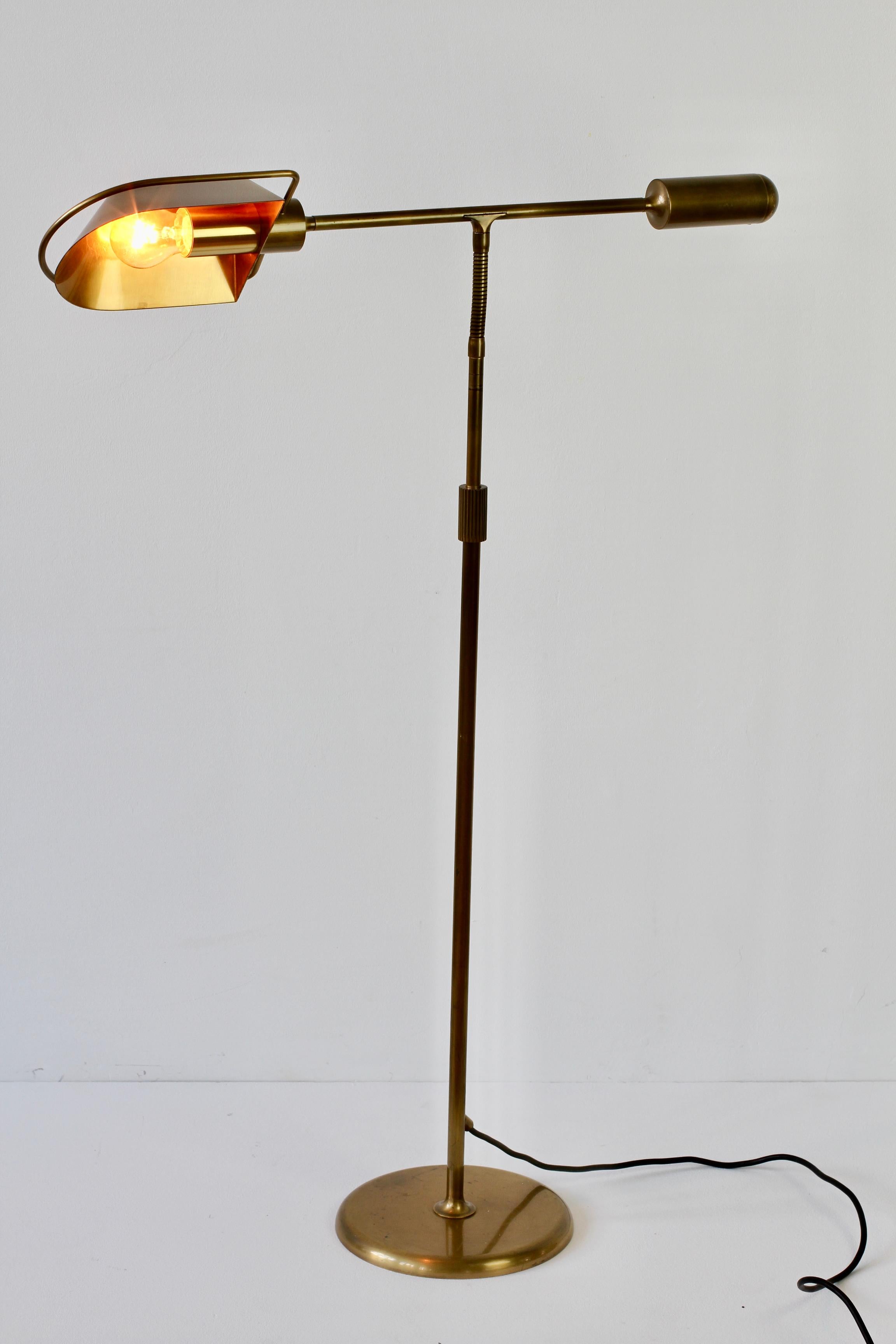 Florian Schulz Mid-Century Modernist Dimmable Brass 1980s Adjustable Floor Lamp 6