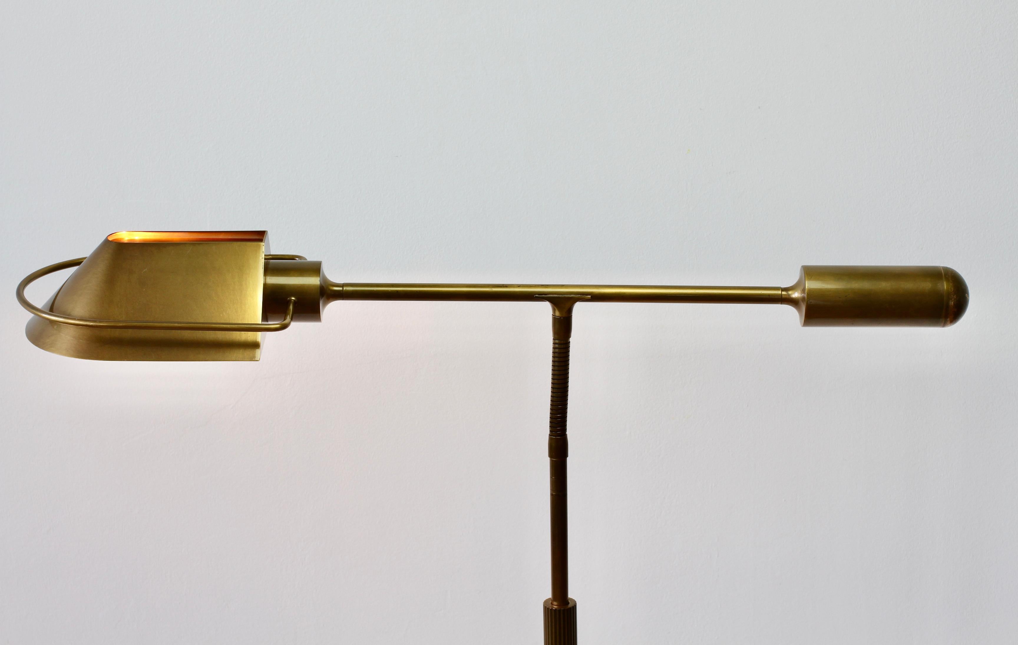 Florian Schulz Mid-Century Modernist Dimmable Brass 1980s Adjustable Floor Lamp 7