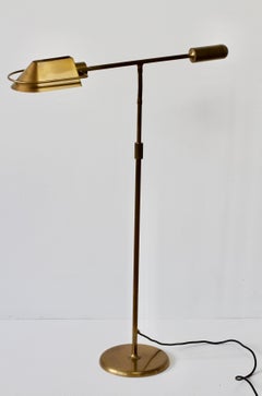 Florian Schulz Mid-Century Modernist Dimmable Brass 1980s Adjustable Floor Lamp