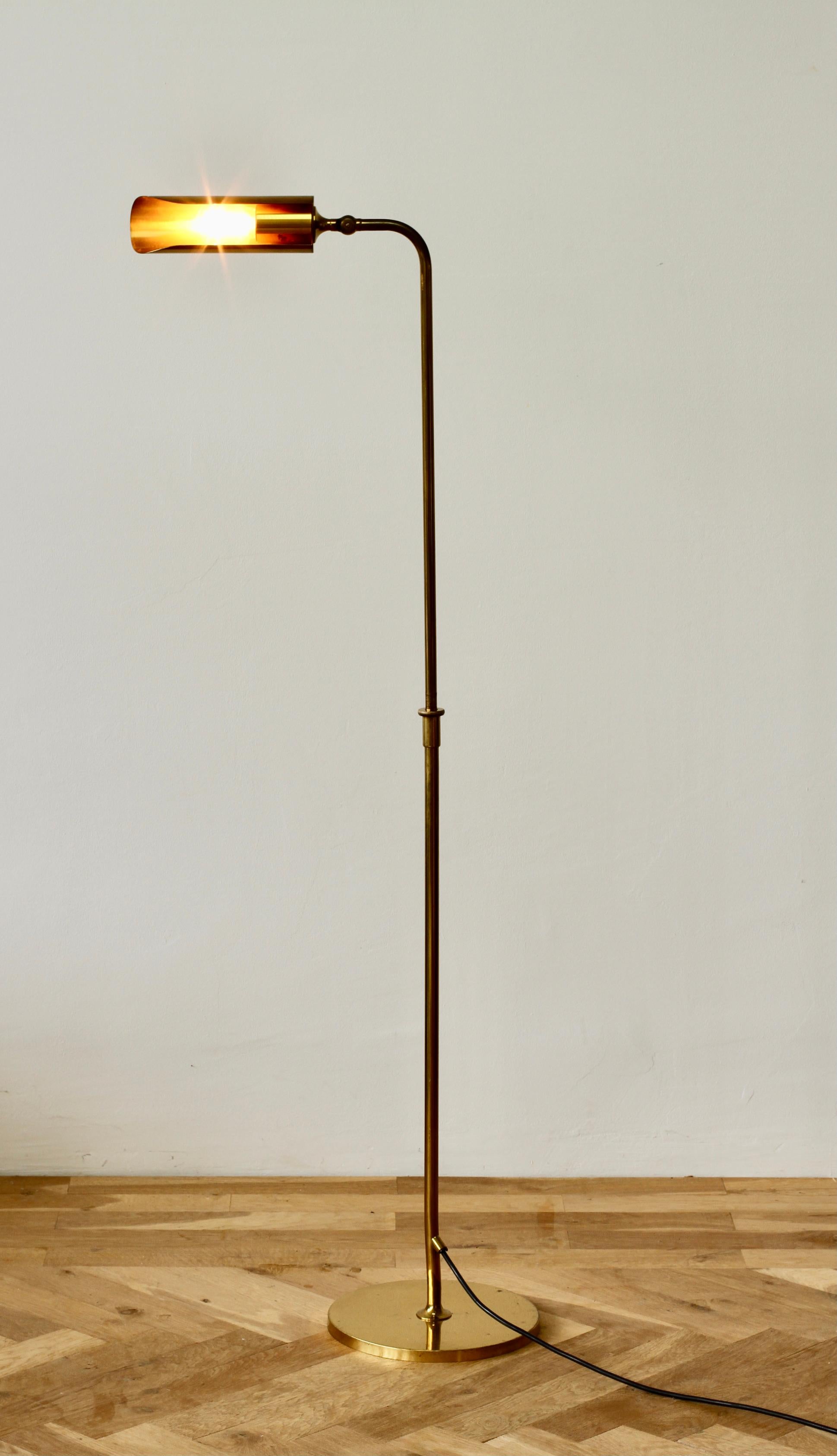 Florian Schulz Mid-Century Vintage Modernist Brass 1970s Adjustable Floor Lamp 3