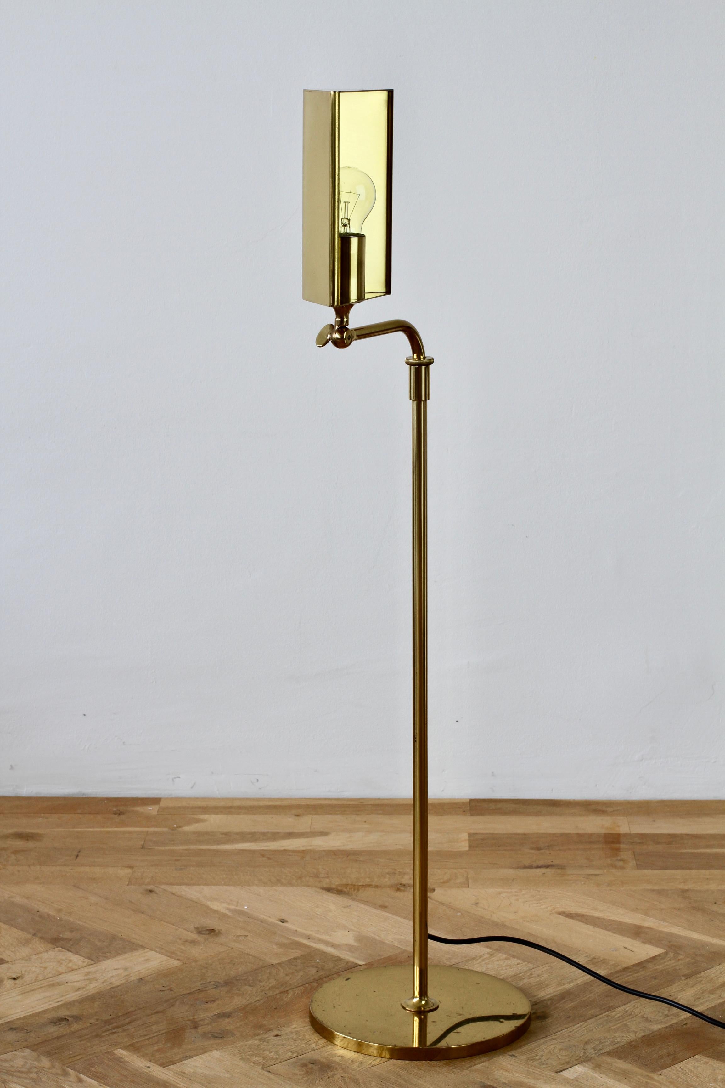 Florian Schulz Mid-Century Vintage Modernist Brass 1970s Adjustable Floor Lamp 3