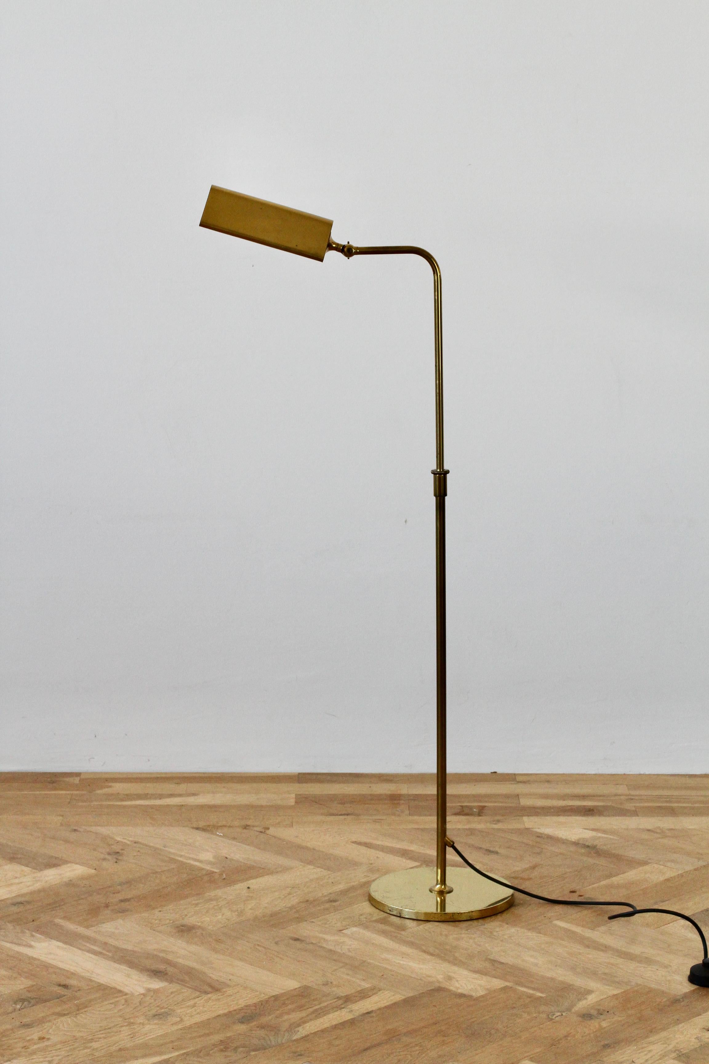 Florian Schulz Midcentury Vintage Modernist Brass 1970s Adjustable Floor Lamp 2