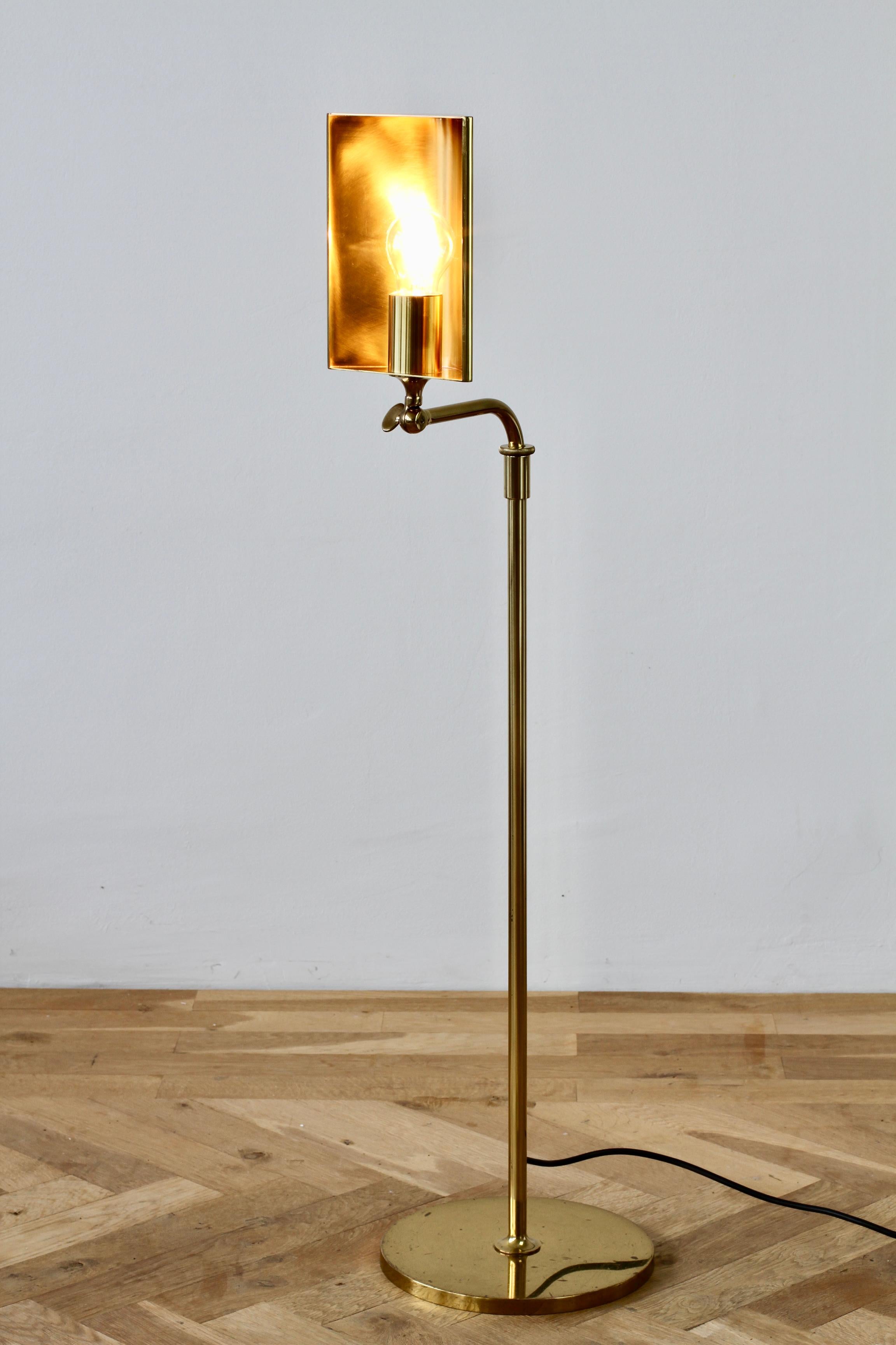 Florian Schulz Mid-Century Vintage Modernist Brass 1970s Adjustable Floor Lamp 4