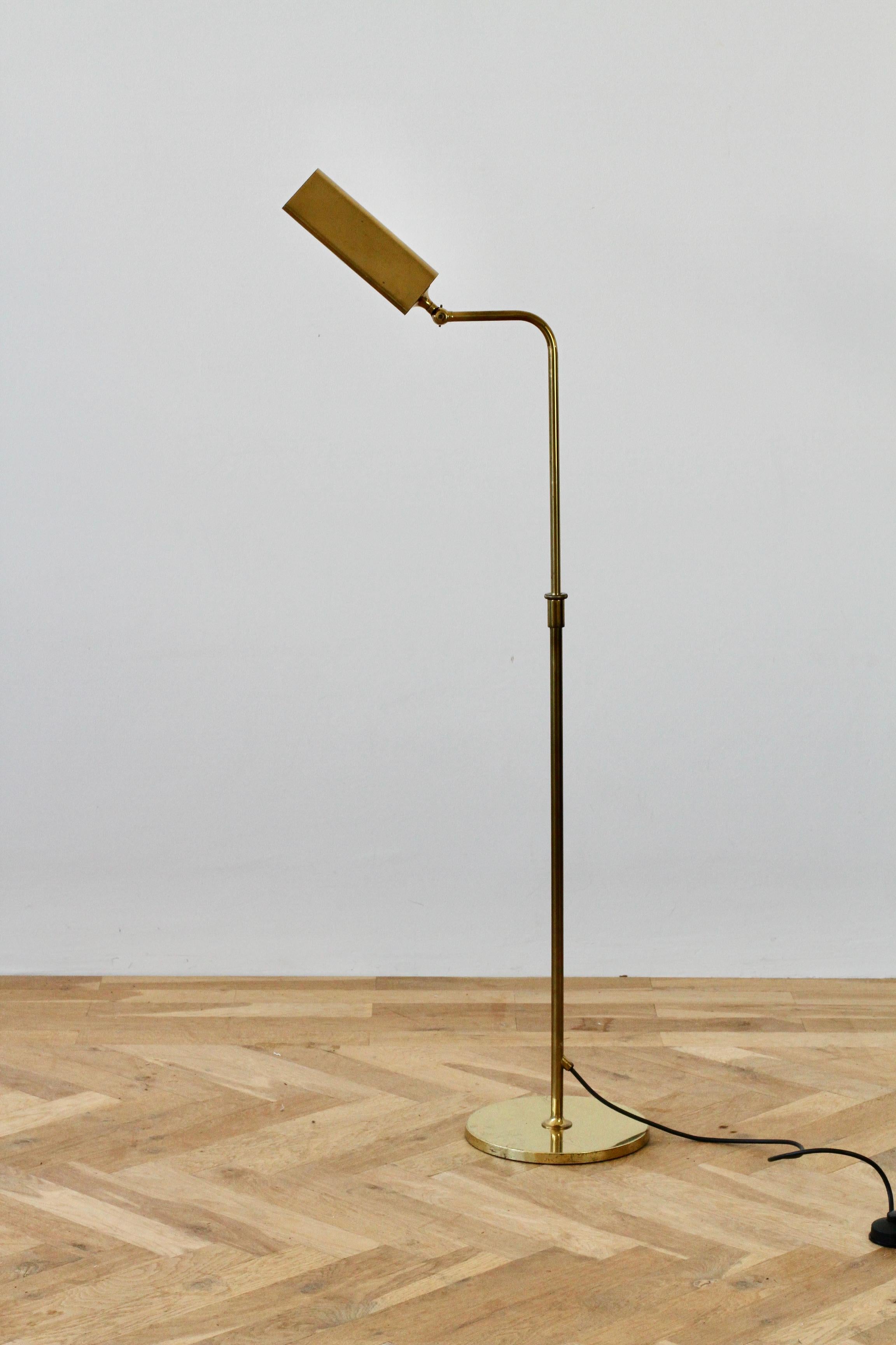 Florian Schulz Midcentury Vintage Modernist Brass 1970s Adjustable Floor Lamp 3