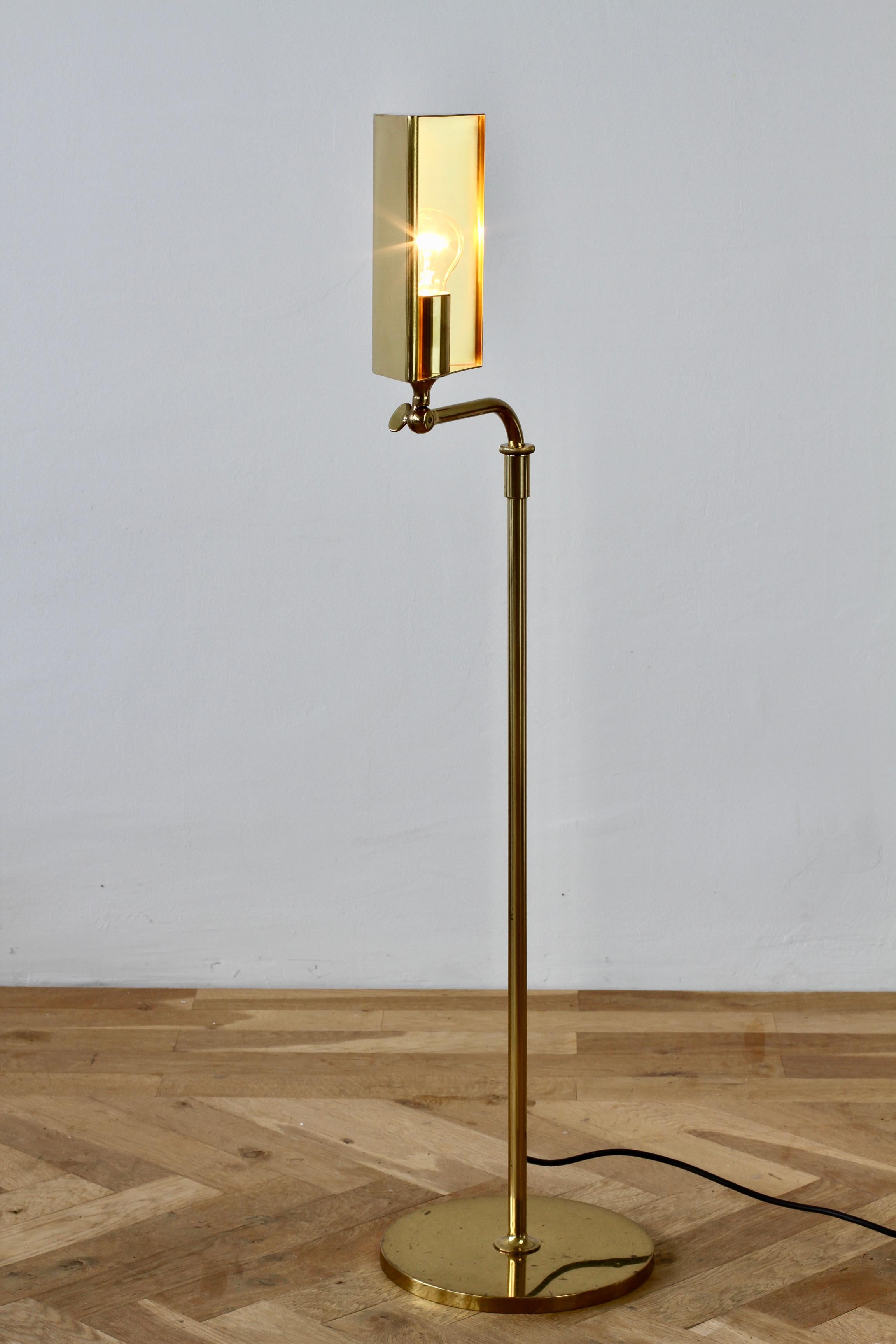 Florian Schulz Mid-Century Vintage Modernist Brass 1970s Adjustable Floor Lamp 5