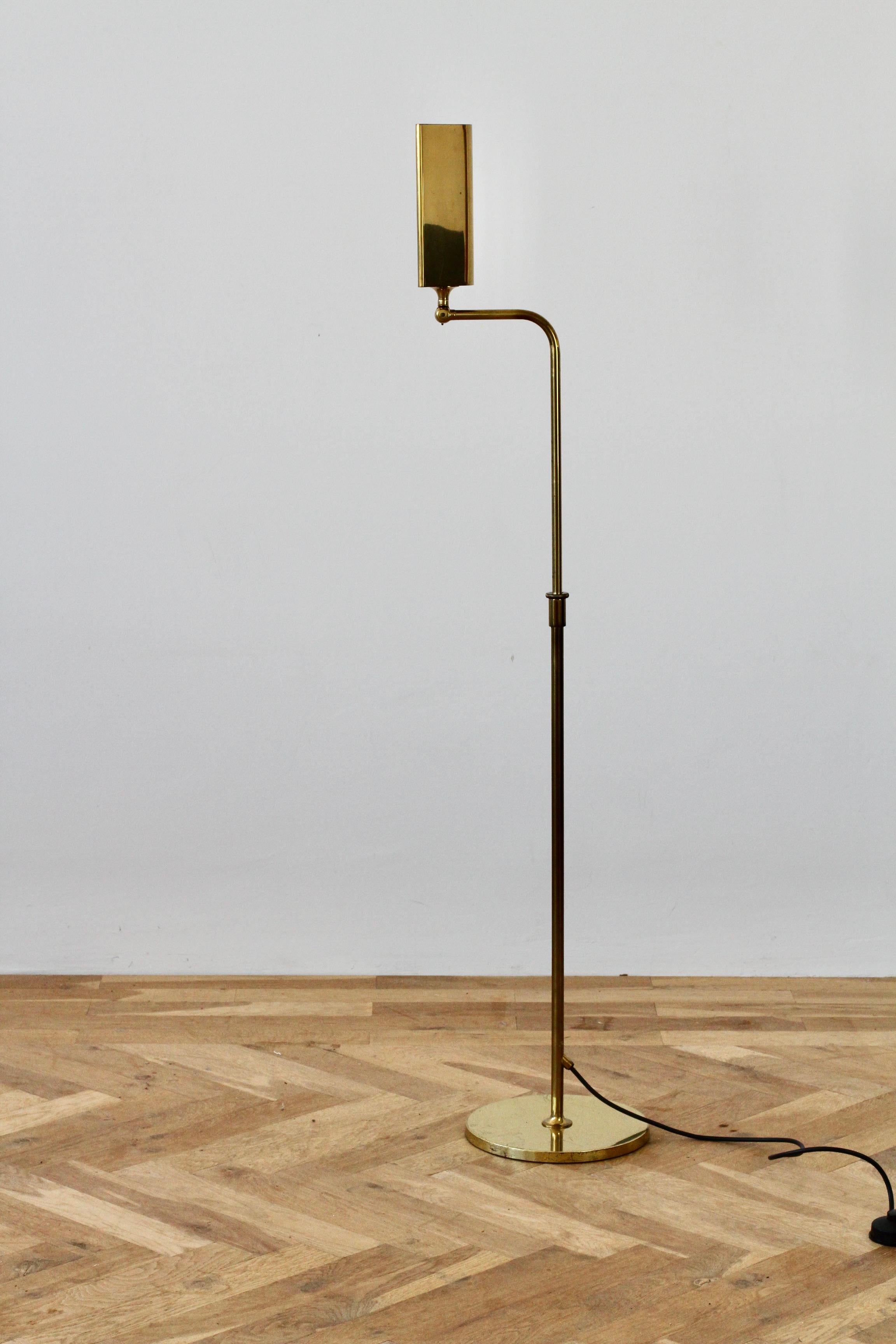 Florian Schulz Midcentury Vintage Modernist Brass 1970s Adjustable Floor Lamp 4