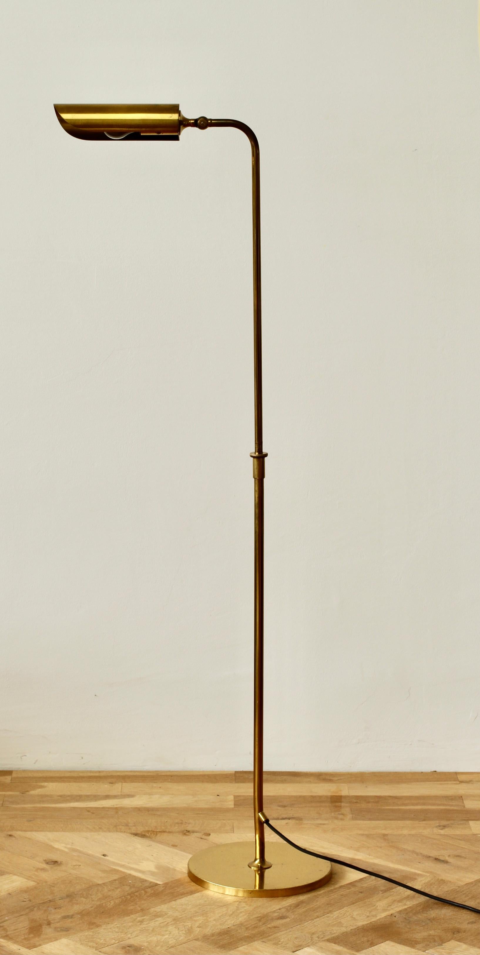 Florian Schulz Mid-Century Vintage Modernist Brass 1970s Adjustable Floor Lamp 6