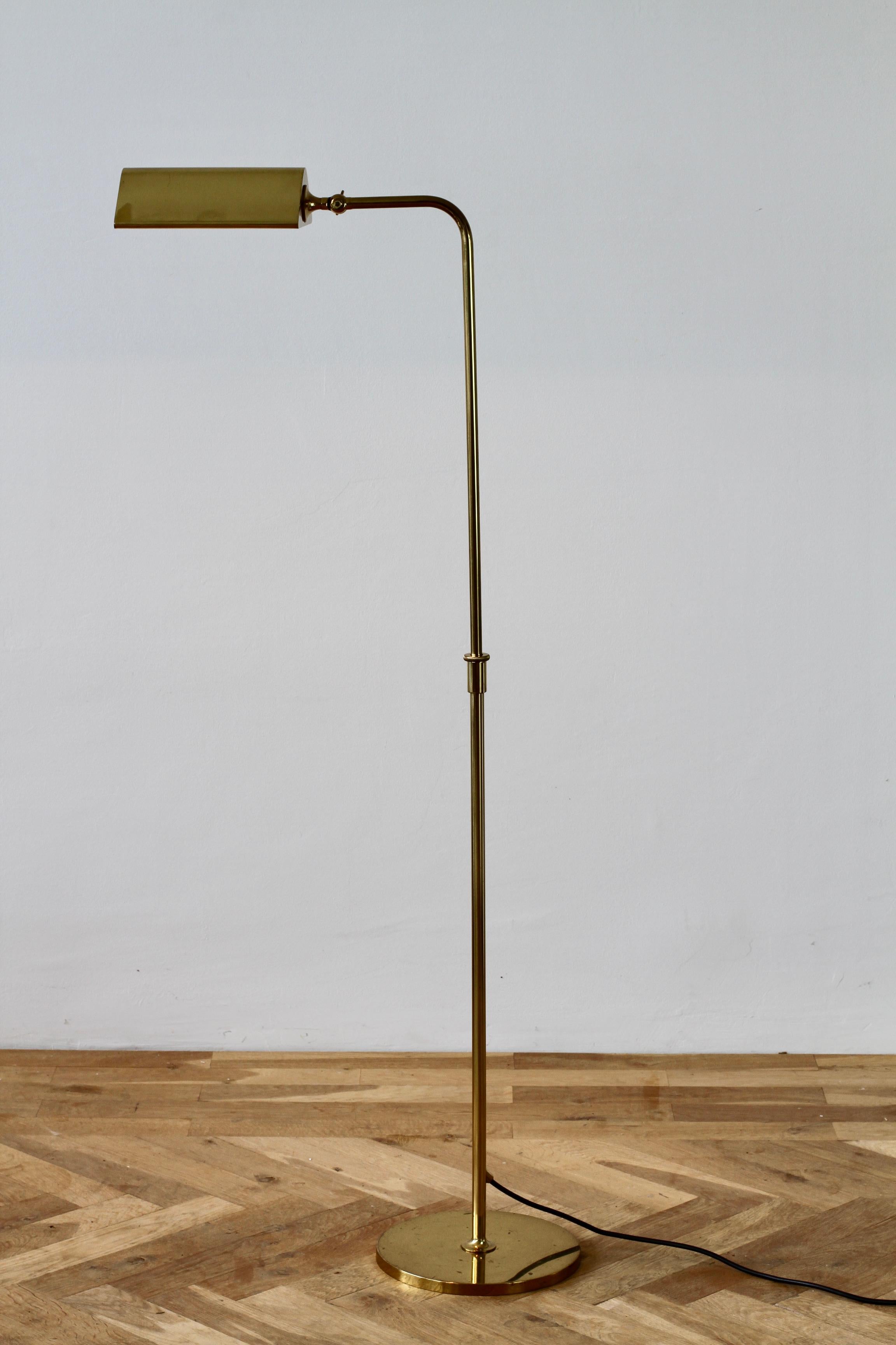 Florian Schulz Mid-Century Vintage Modernist Brass 1970s Adjustable Floor Lamp 6