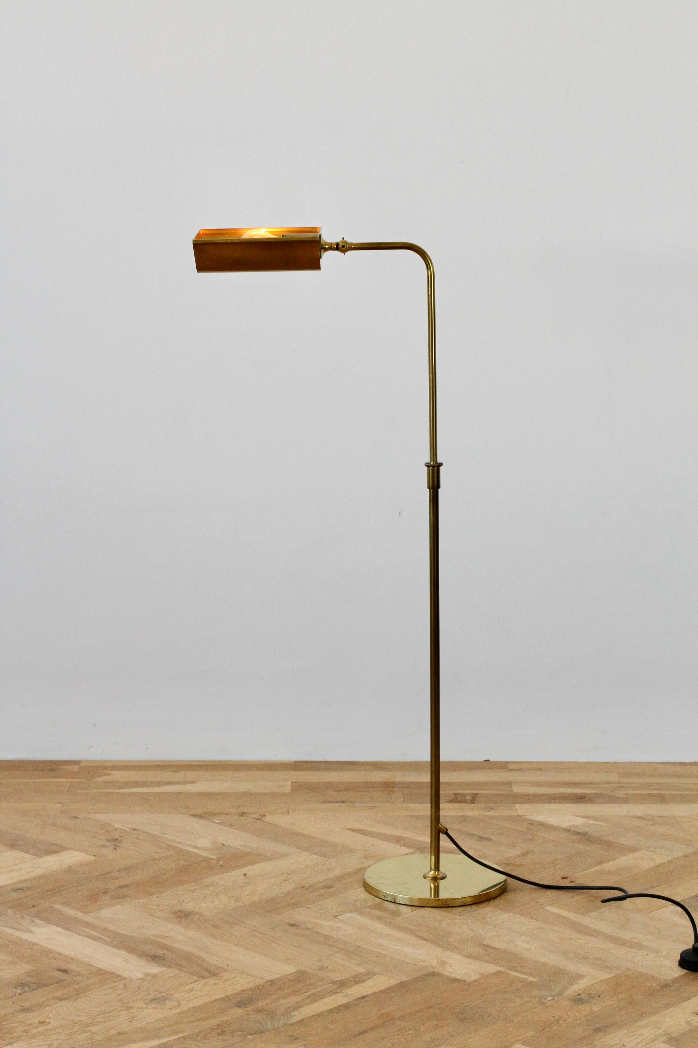 Florian Schulz Midcentury Vintage Modernist Brass 1970s Adjustable Floor Lamp 5