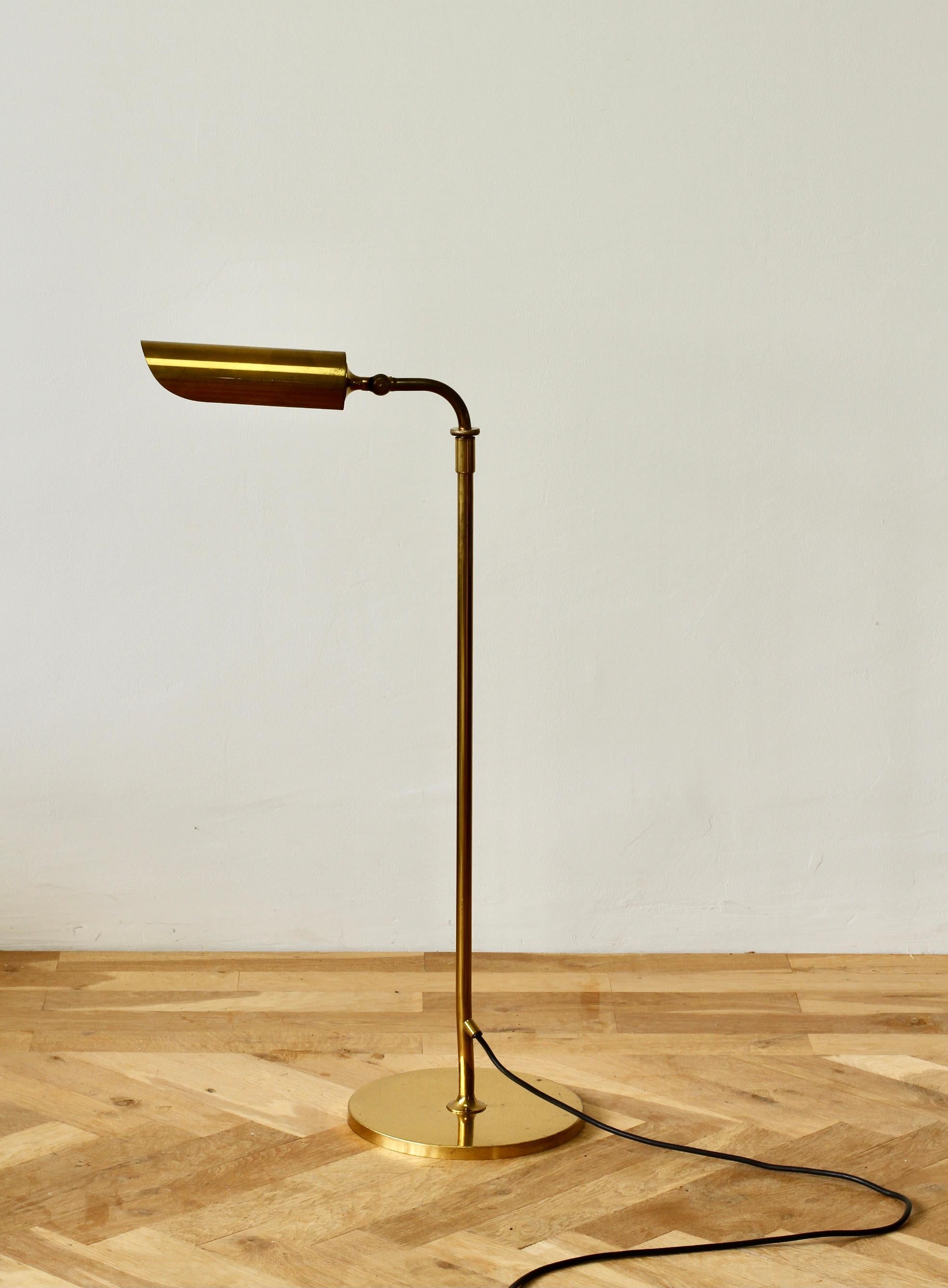 Florian Schulz Mid-Century Vintage Modernist Brass 1970s Adjustable Floor Lamp 7