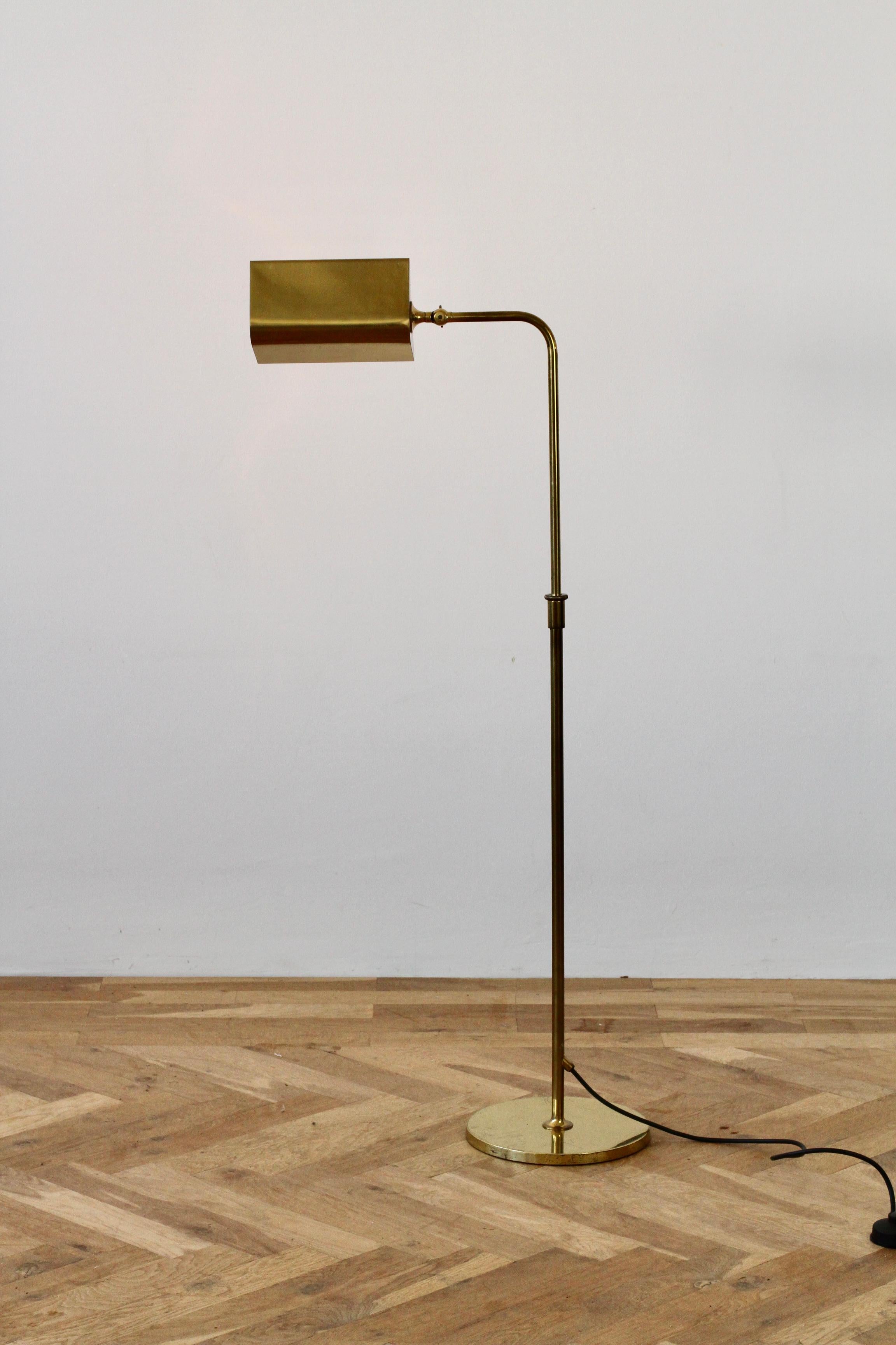 Florian Schulz Midcentury Vintage Modernist Brass 1970s Adjustable Floor Lamp 6