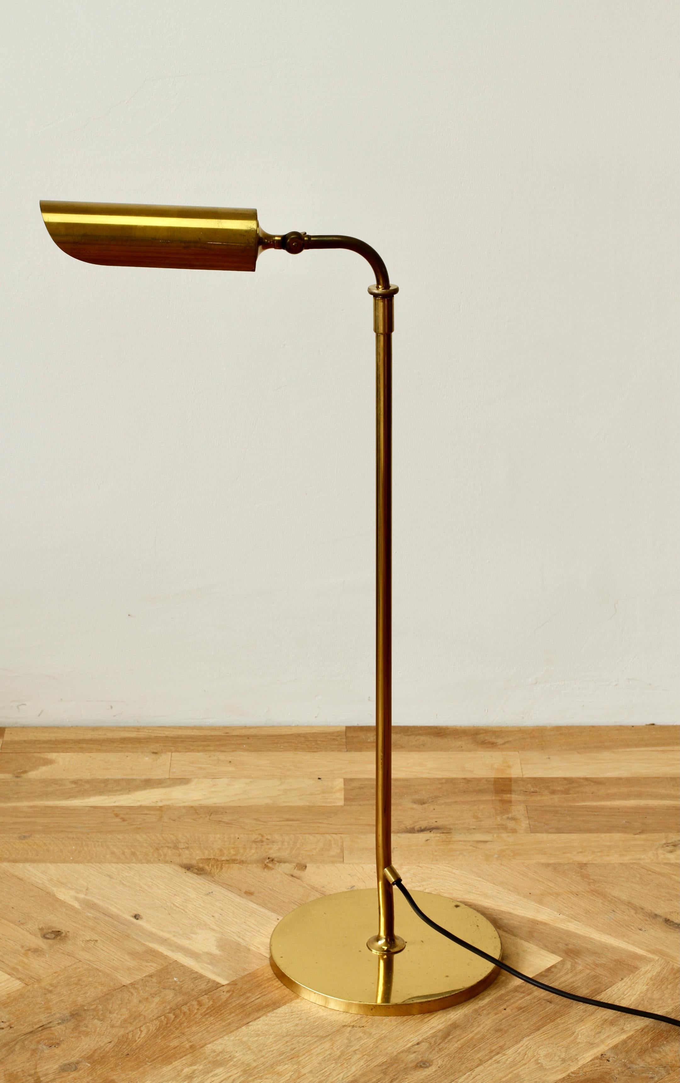 Florian Schulz Mid-Century Vintage Modernist Brass 1970s Adjustable Floor Lamp 8