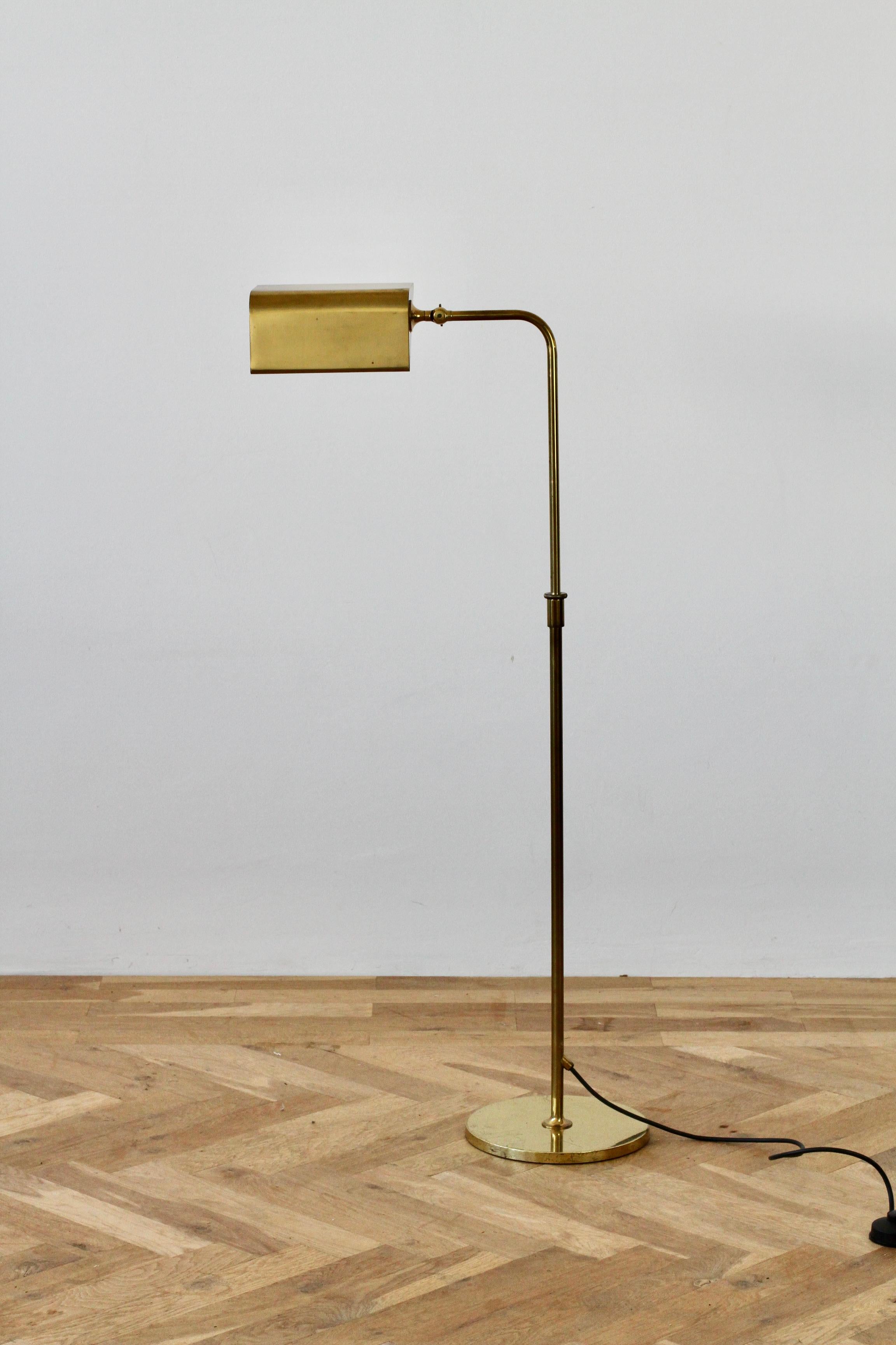 Florian Schulz Midcentury Vintage Modernist Brass 1970s Adjustable Floor Lamp 7