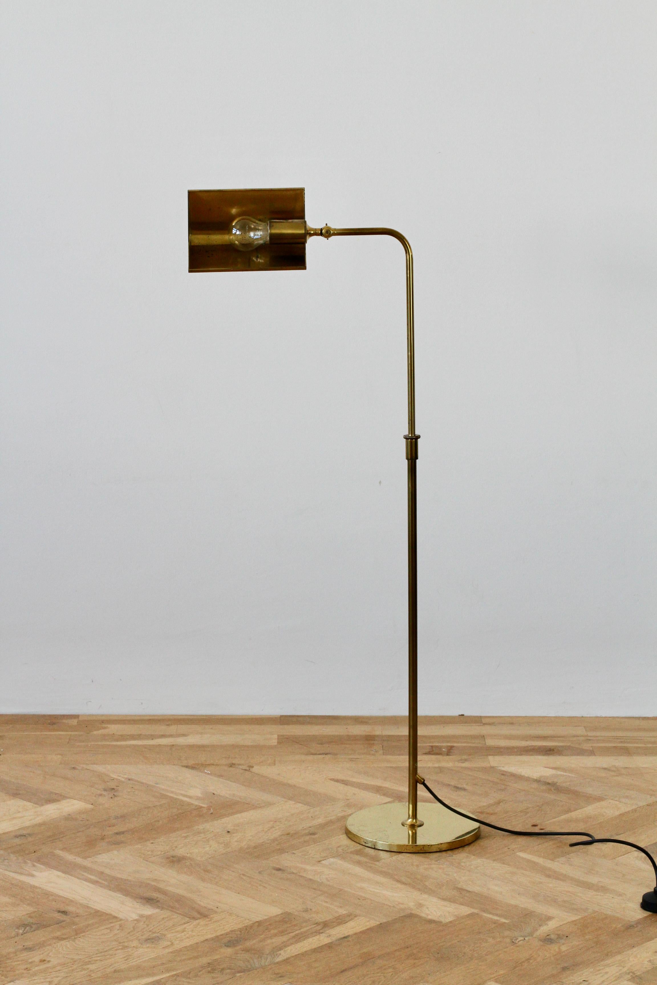 Florian Schulz Midcentury Vintage Modernist Brass 1970s Adjustable Floor Lamp 9