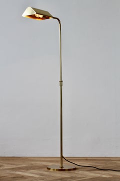 Florian Schulz Mid-Century Vintage Modernist Brass 1970s Adjustable Floor Lamp