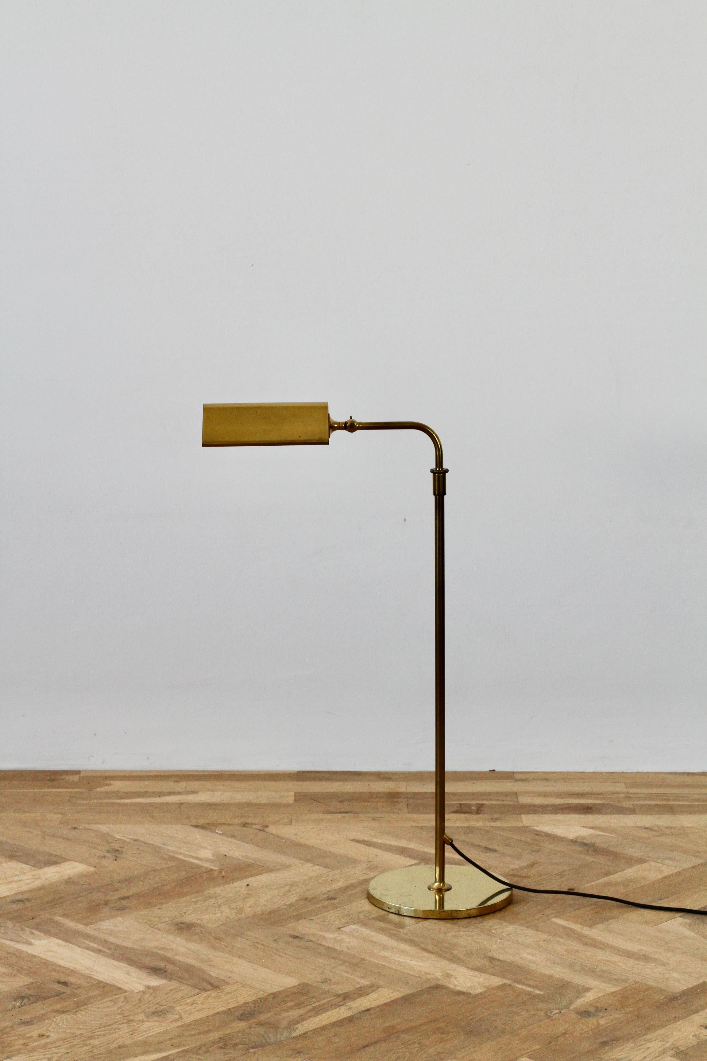 Mid-Century Modern Florian Schulz Midcentury Vintage Modernist Brass 1970s Adjustable Floor Lamp