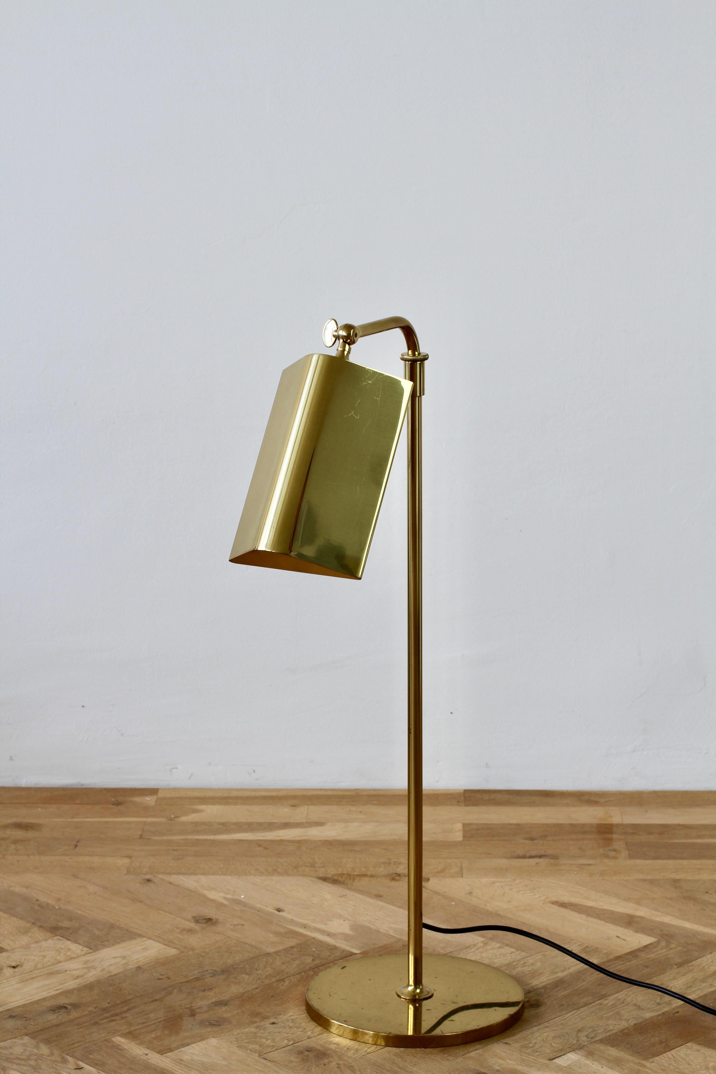 German Florian Schulz Mid-Century Vintage Modernist Brass 1970s Adjustable Floor Lamp