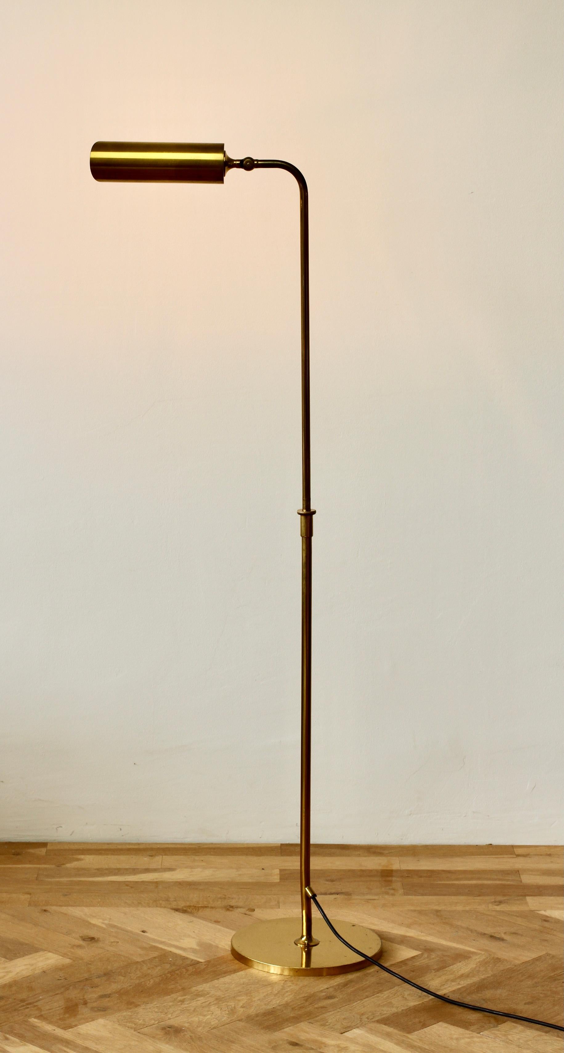 Florian Schulz Mid-Century Vintage Modernist Brass 1970s Adjustable Floor Lamp 1