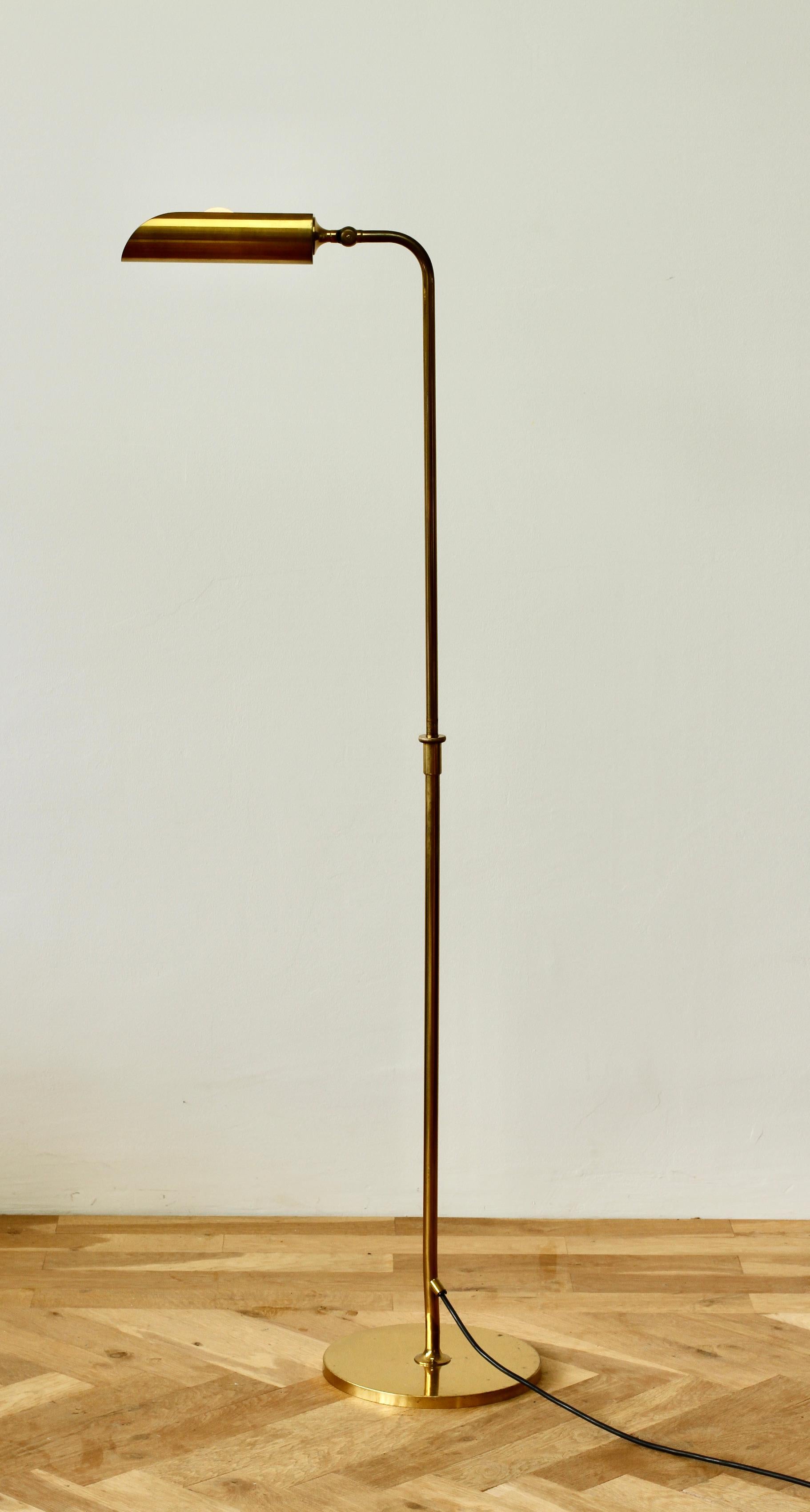 Florian Schulz Mid-Century Vintage Modernist Brass 1970s Adjustable Floor Lamp 2