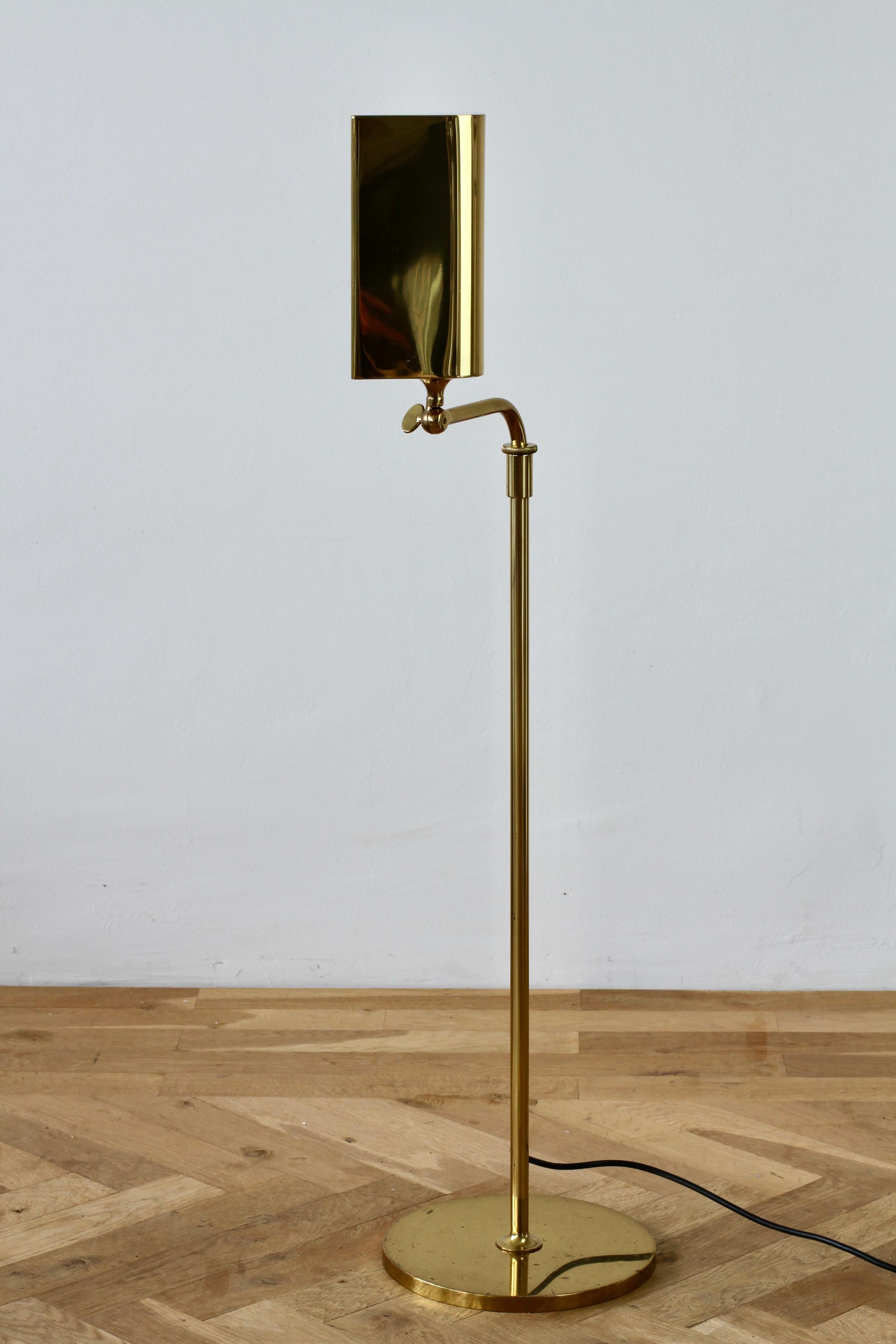 Florian Schulz Mid-Century Vintage Modernist Brass 1970s Adjustable Floor Lamp 2
