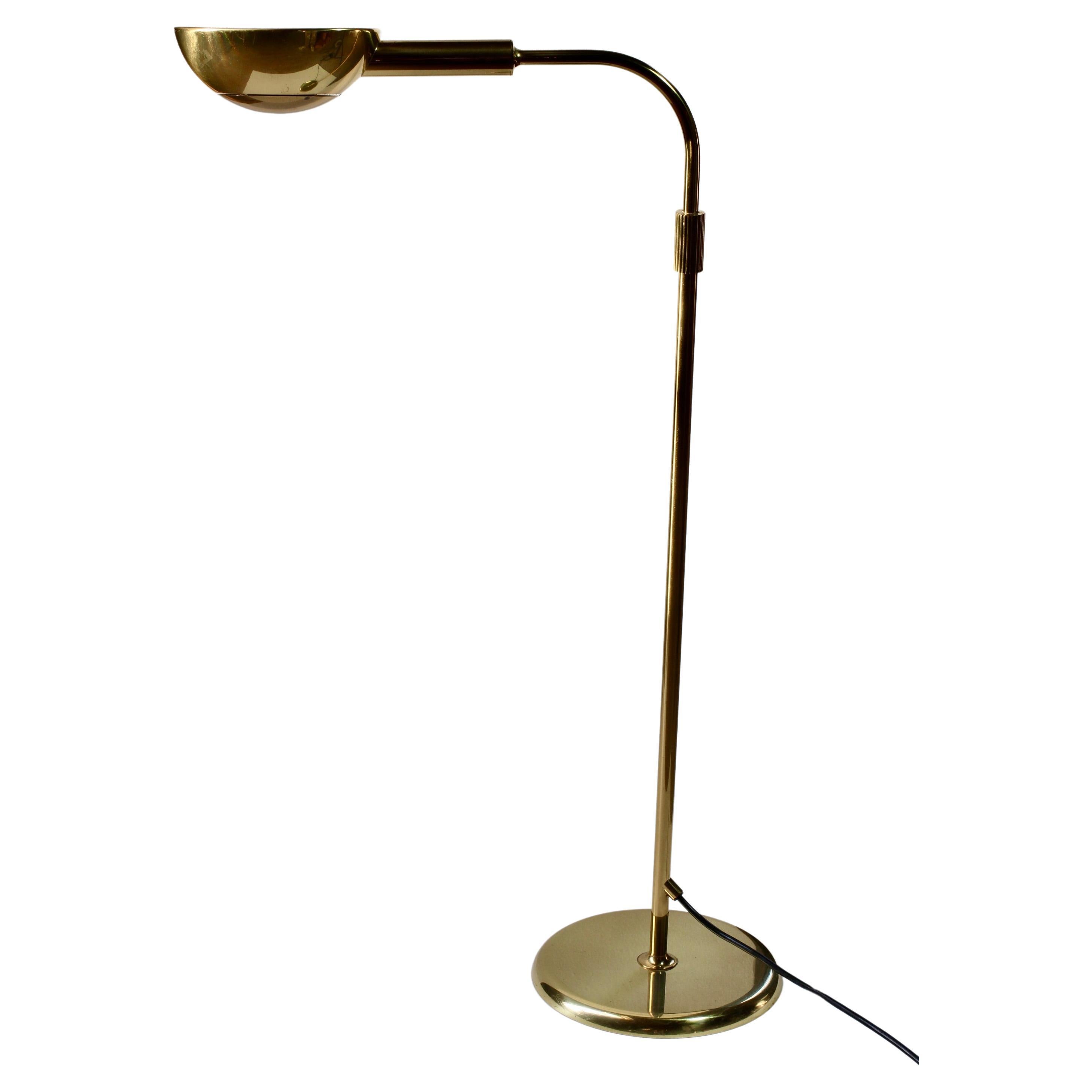 Florian Schulz Mid-Century Vintage Modernist Brass 1970s Dimmable Floor Lamp 2